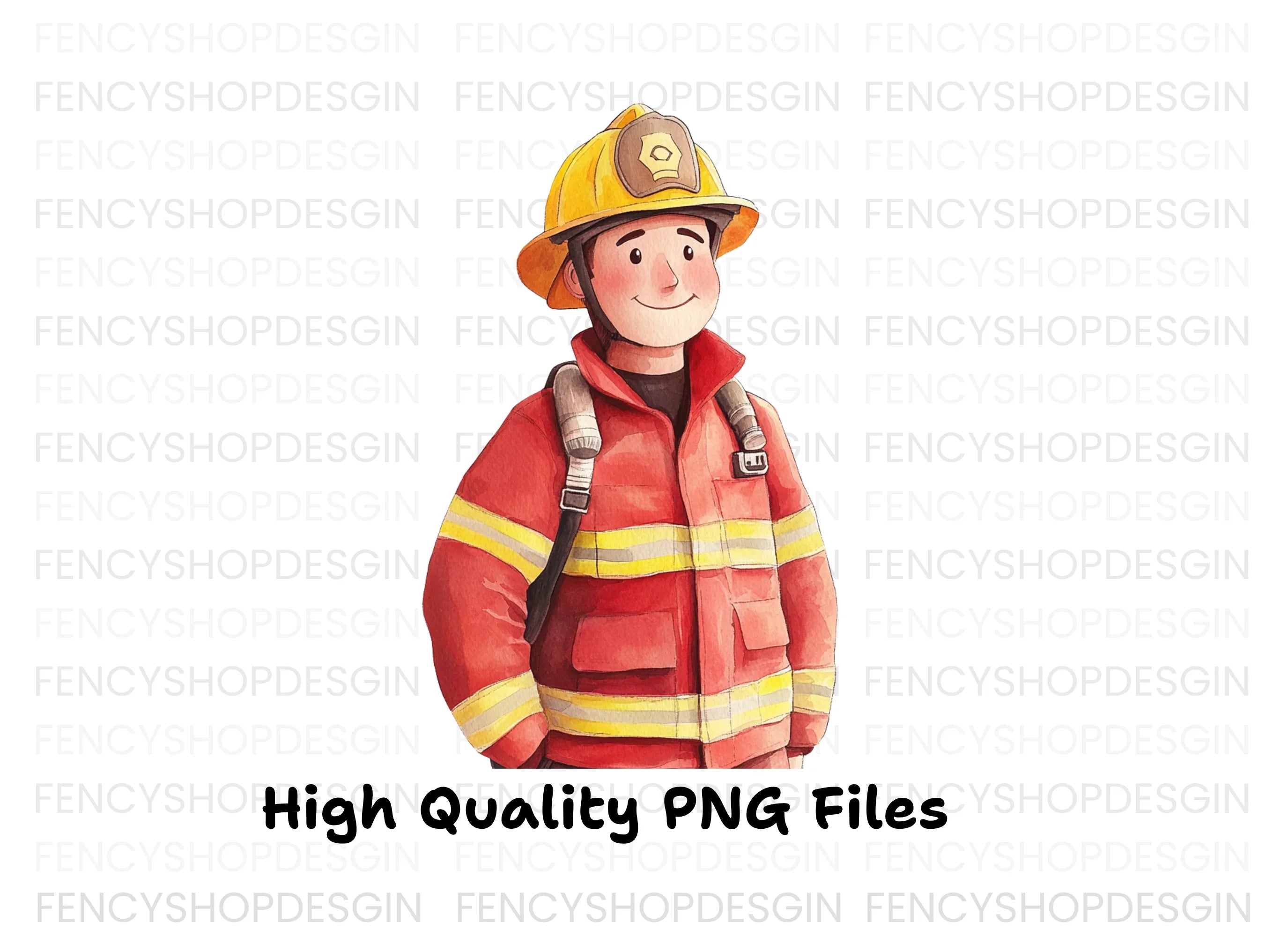 Cute Firefighters Clipart Bundle
