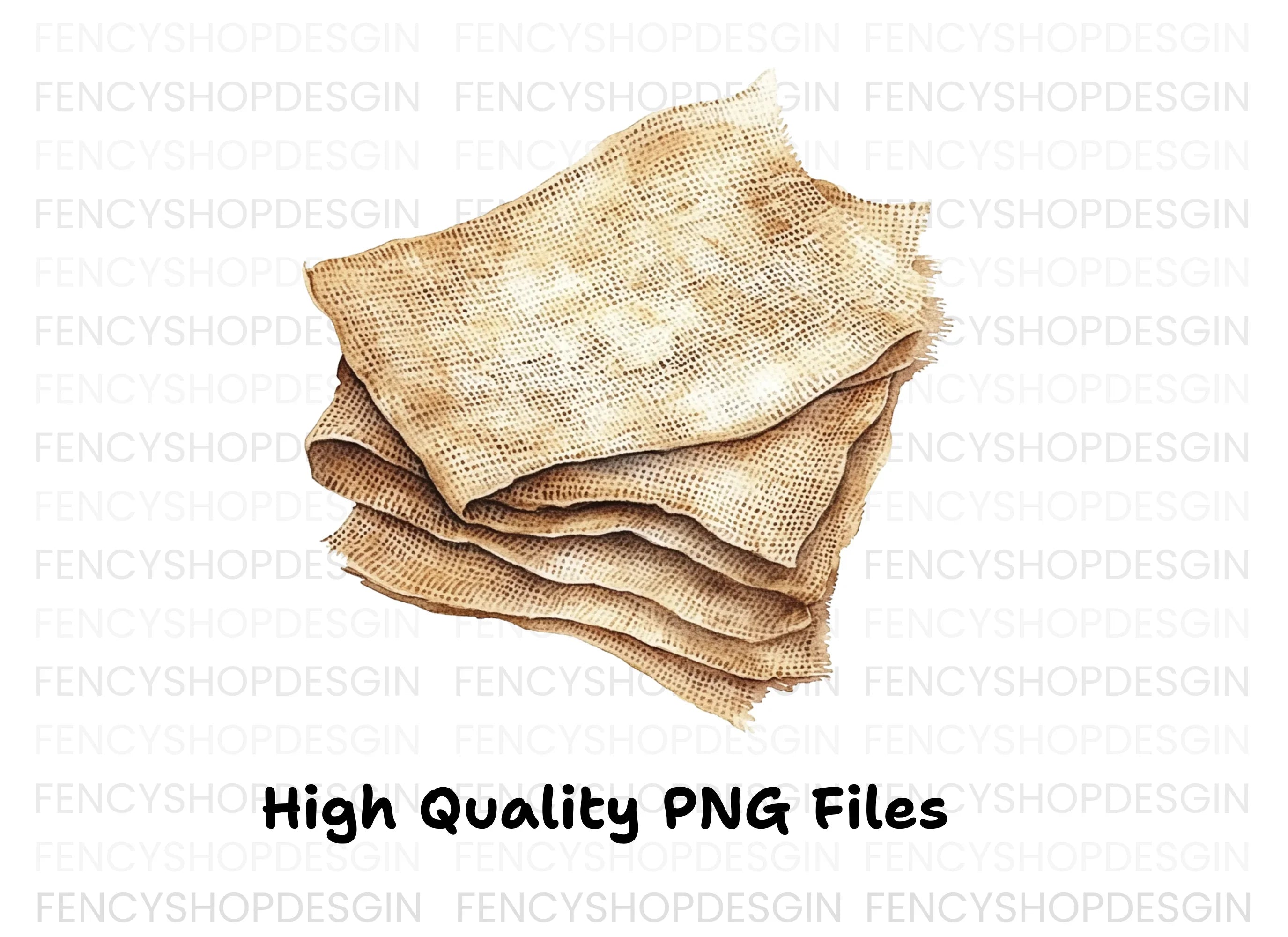 Rustic Burlap Fabric Clipart Bundle