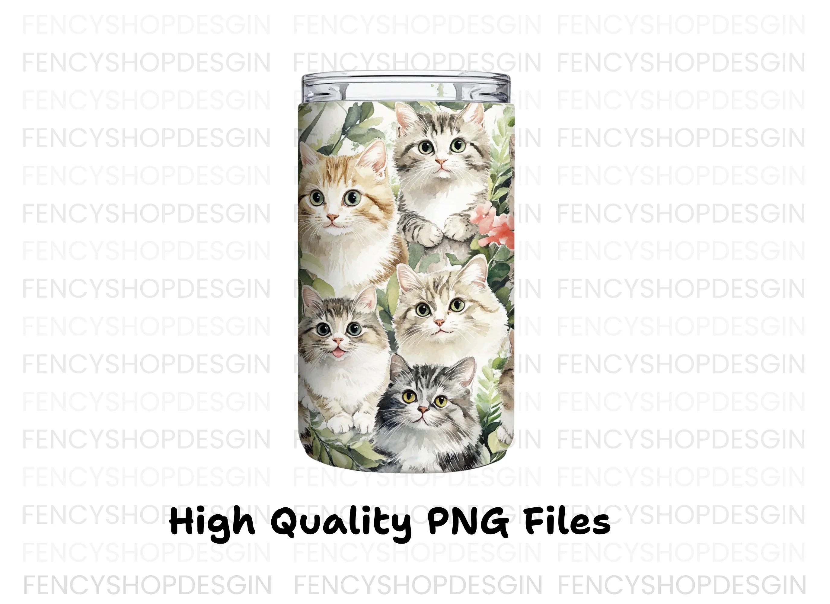 Cute Cat Tumbler Clipart Bundle