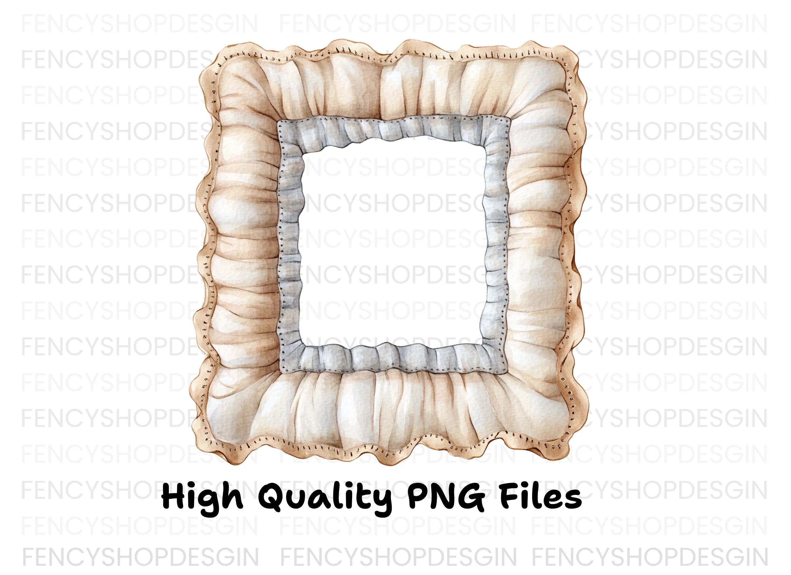 Soft Ruffled Fabric Frame Clipart Bundle