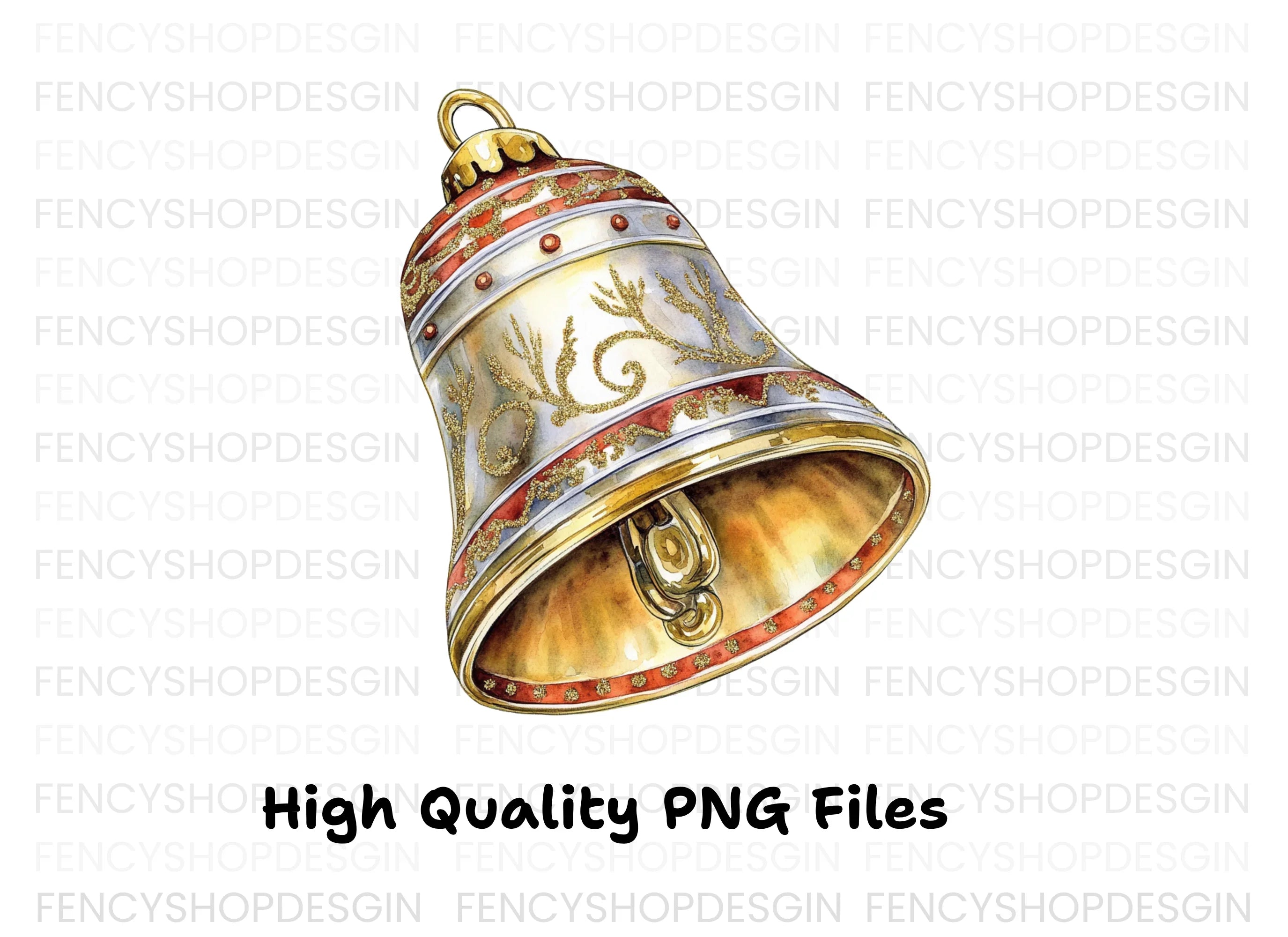 Elegant Christmas Bells Clipart Bundle
