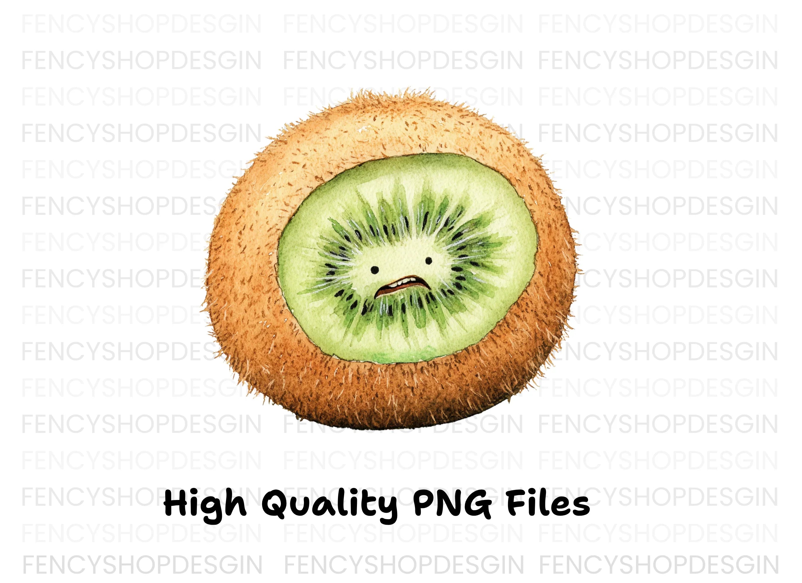 Sad Kiwi Fruit Clipart Bundle