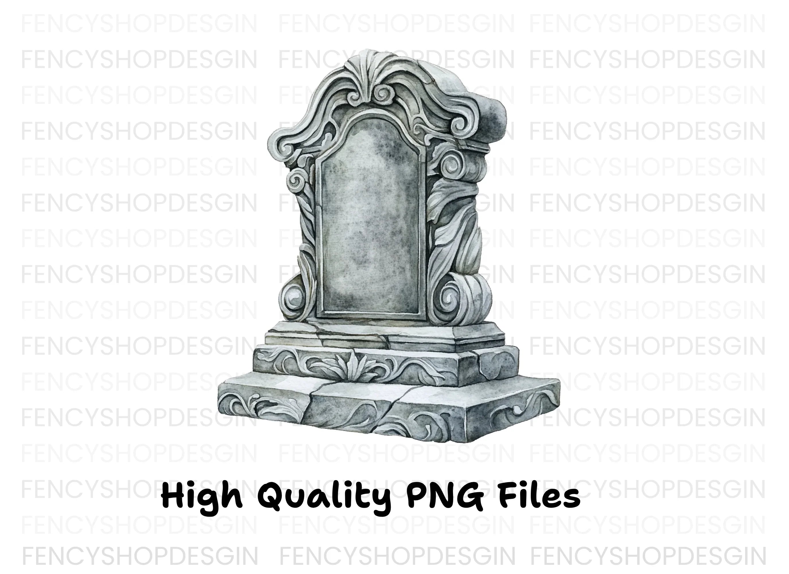 Ornate Gravestone Clipart Bundle