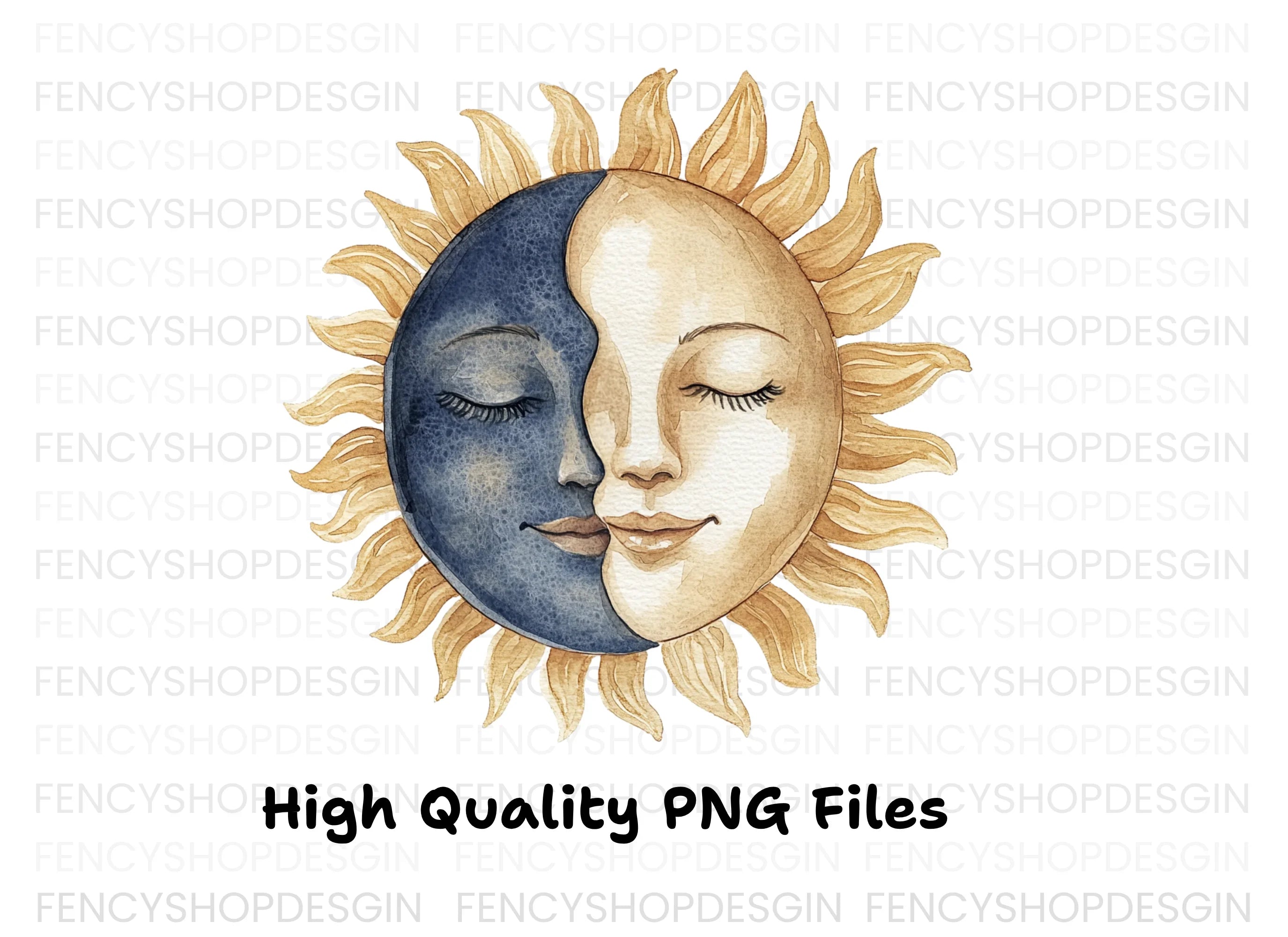 Sun and Moon Celestial Clipart Bundle