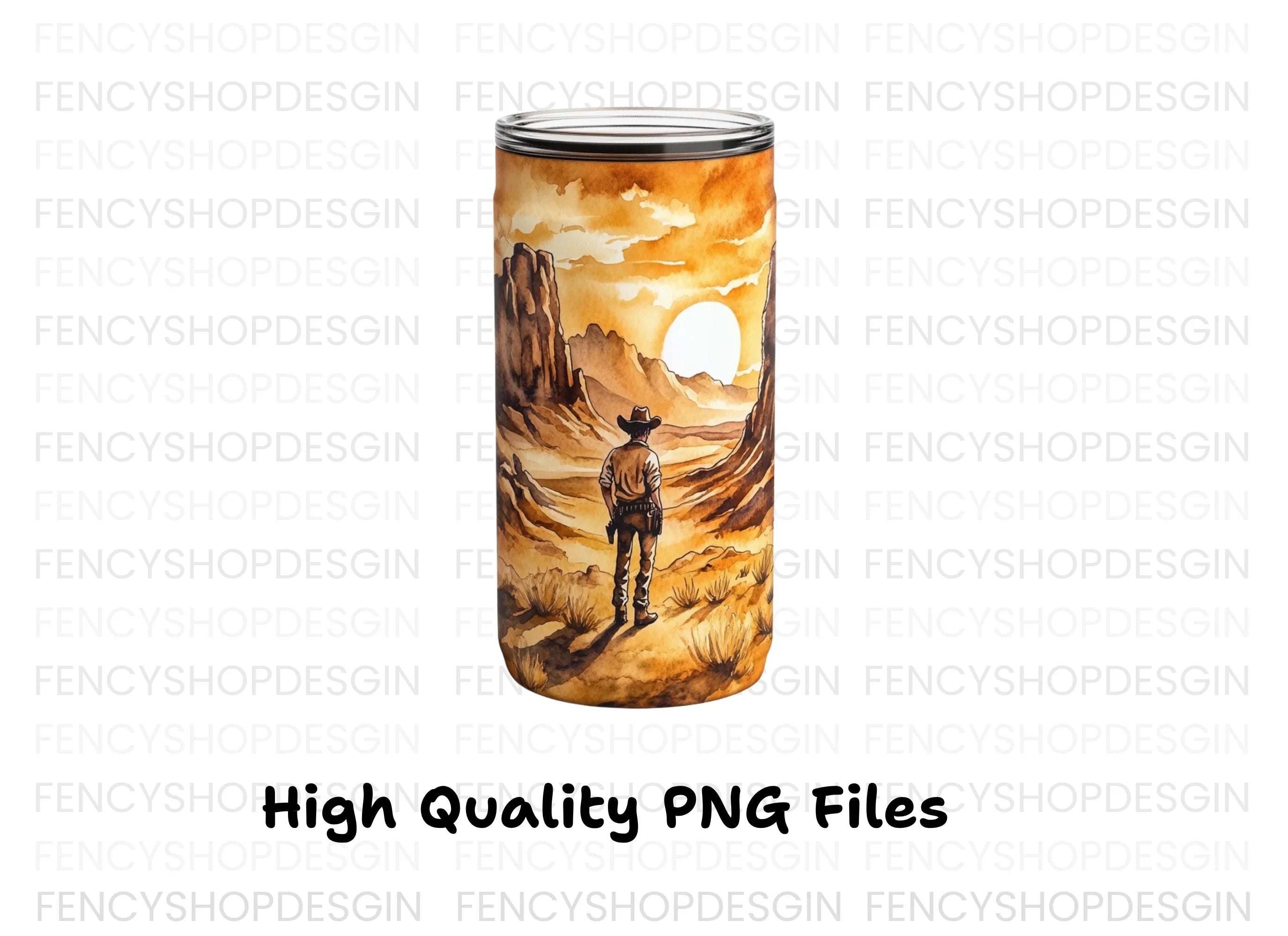 Desert Cowboy Tumbler Clipart Bundle