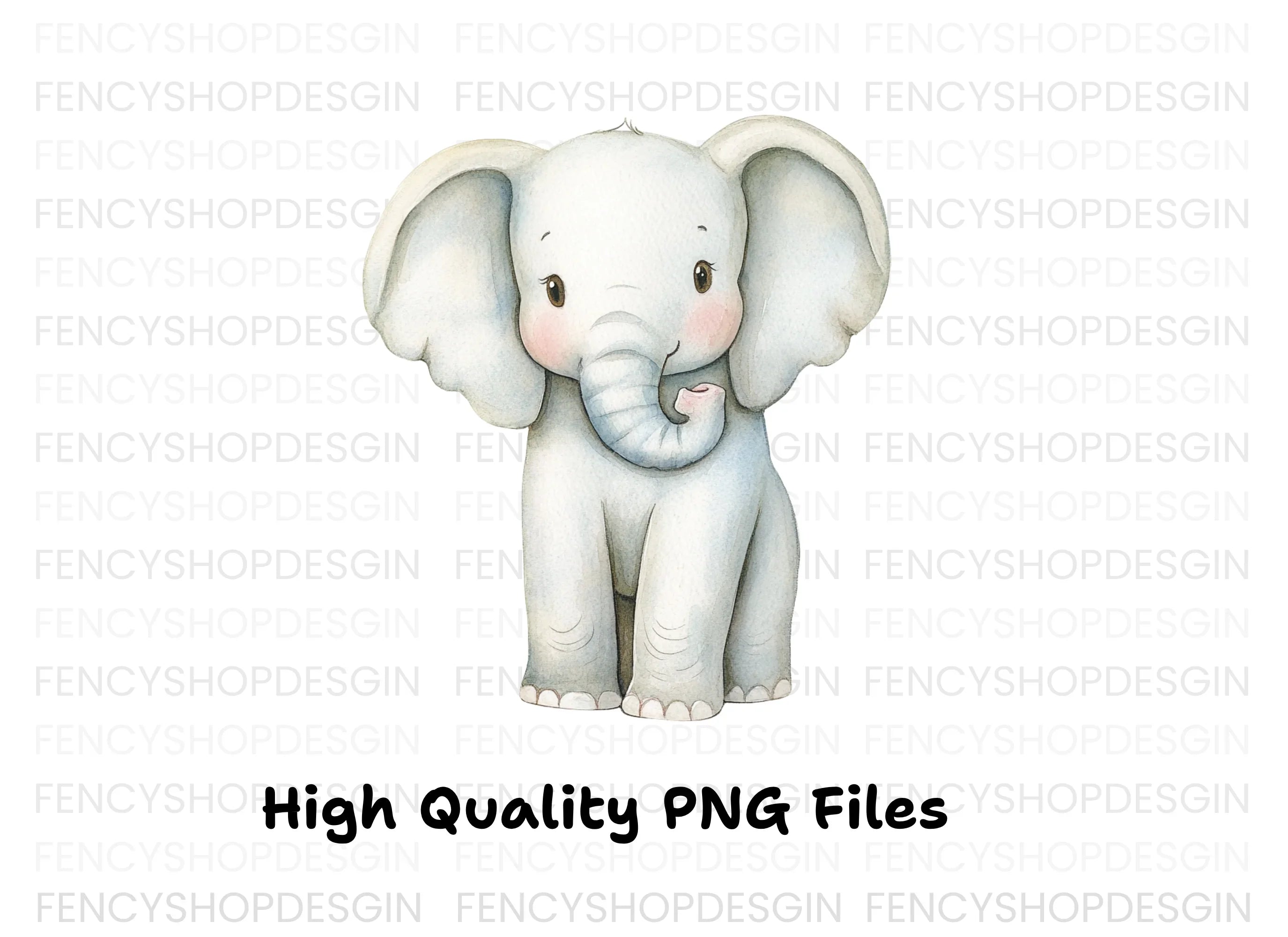 Cute Baby Elephant Clipart Bundle
