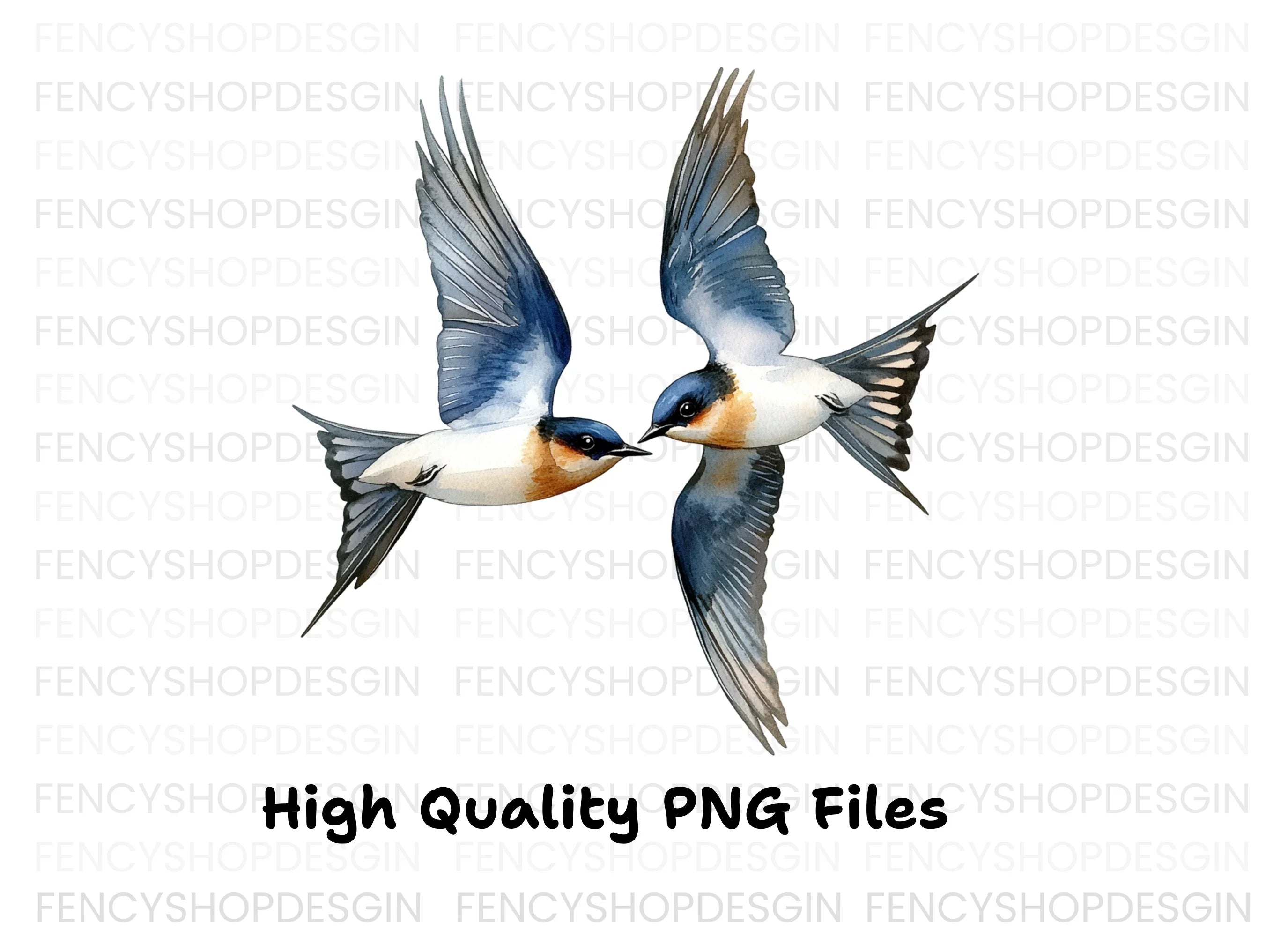 Flying Swallows Clipart Bundle