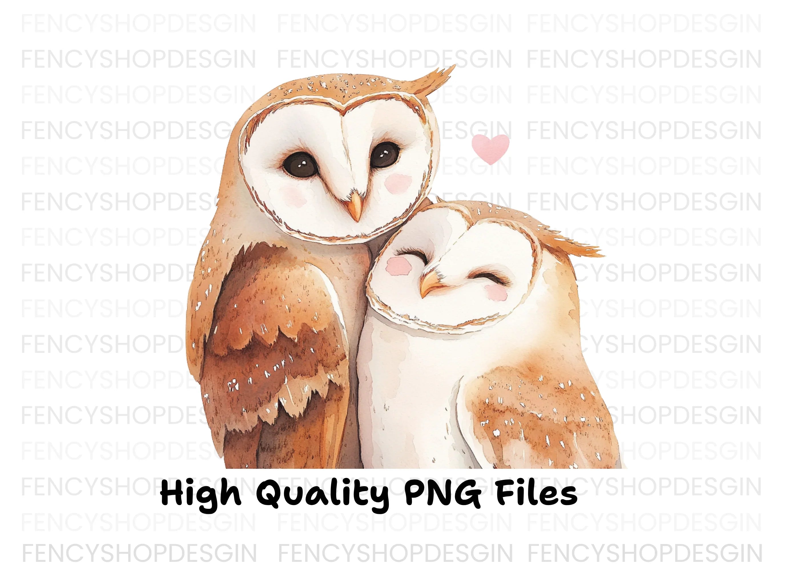 Cute Barn Owl Couple Clipart Bundle