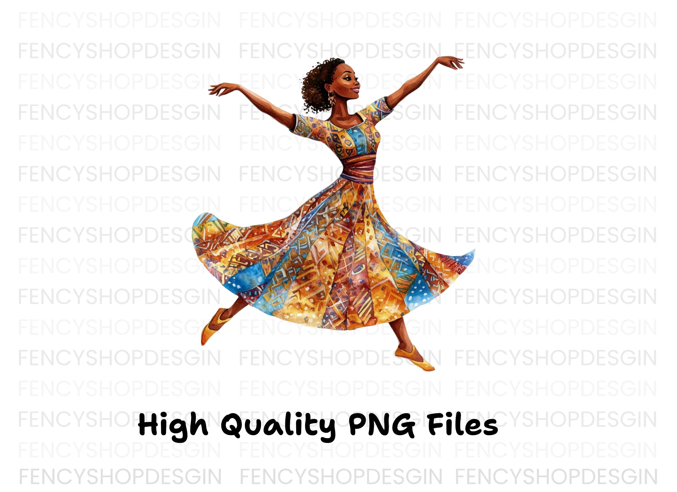 Ethnic Patterned Dress Dancers Clipart Bundle