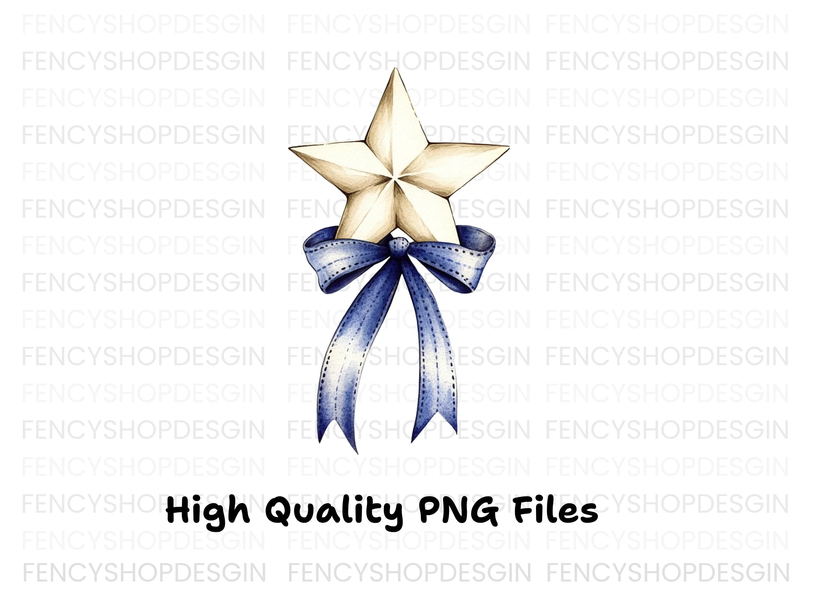 Patriotic Star Bow Clipart Bundle