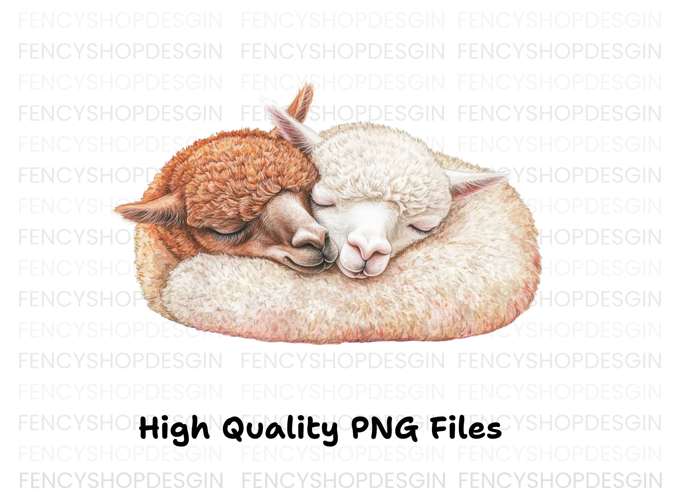 Cute Alpaca Family Clipart Bundle