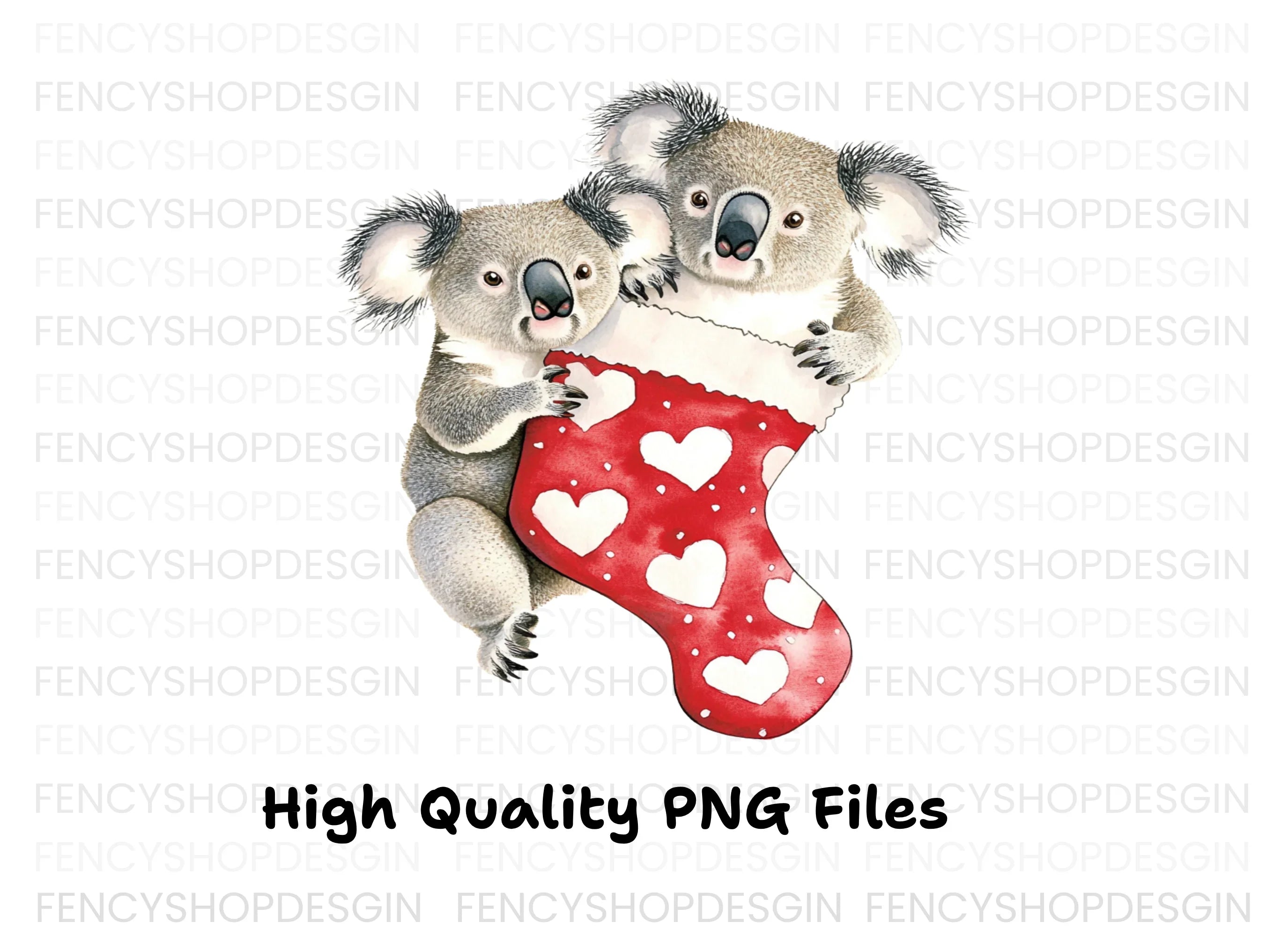 Cute Koalas in Valentine Stockings Clipart Bundle