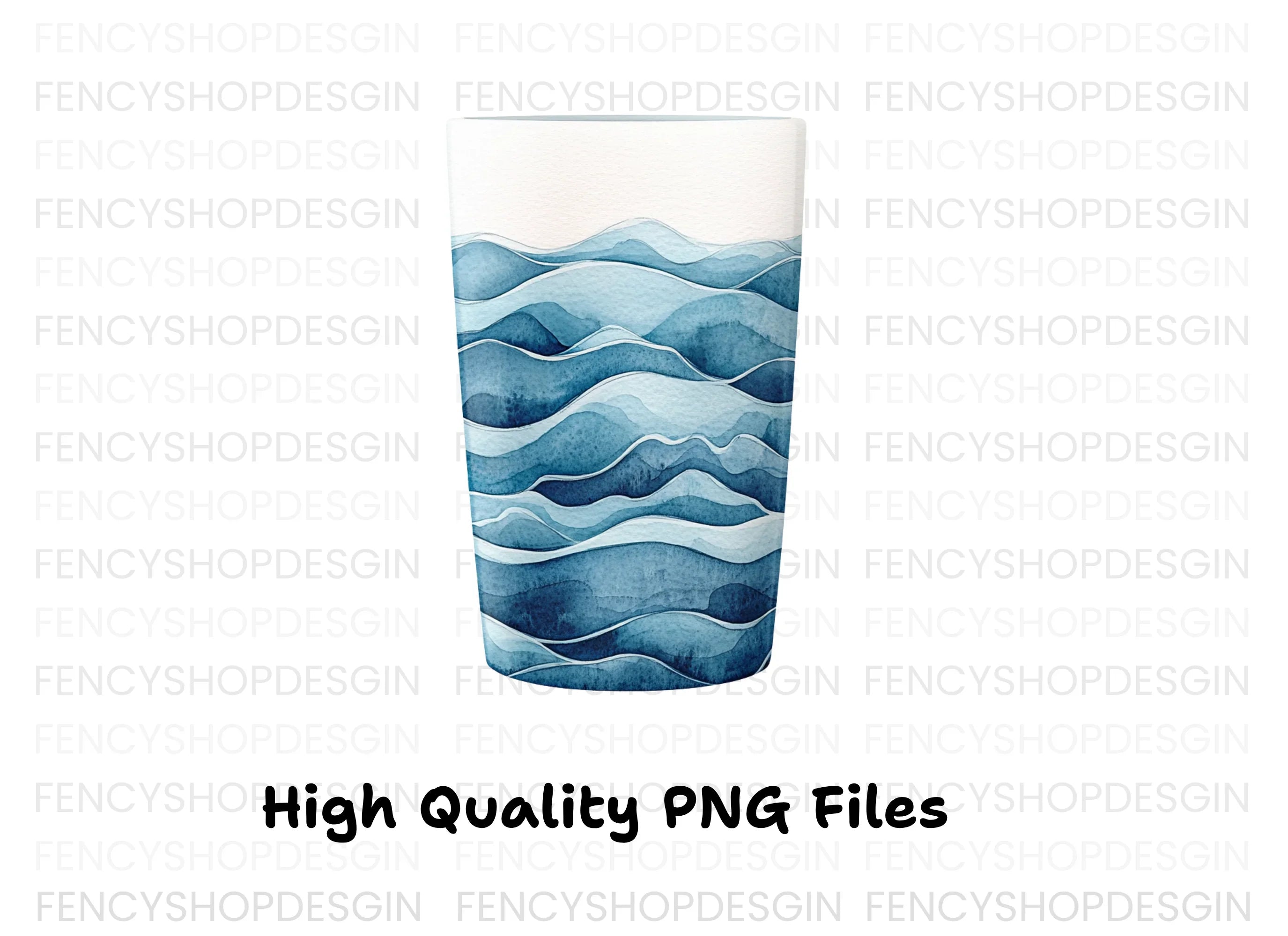 Abstract Blue Wave Tumbler Clipart Bundle