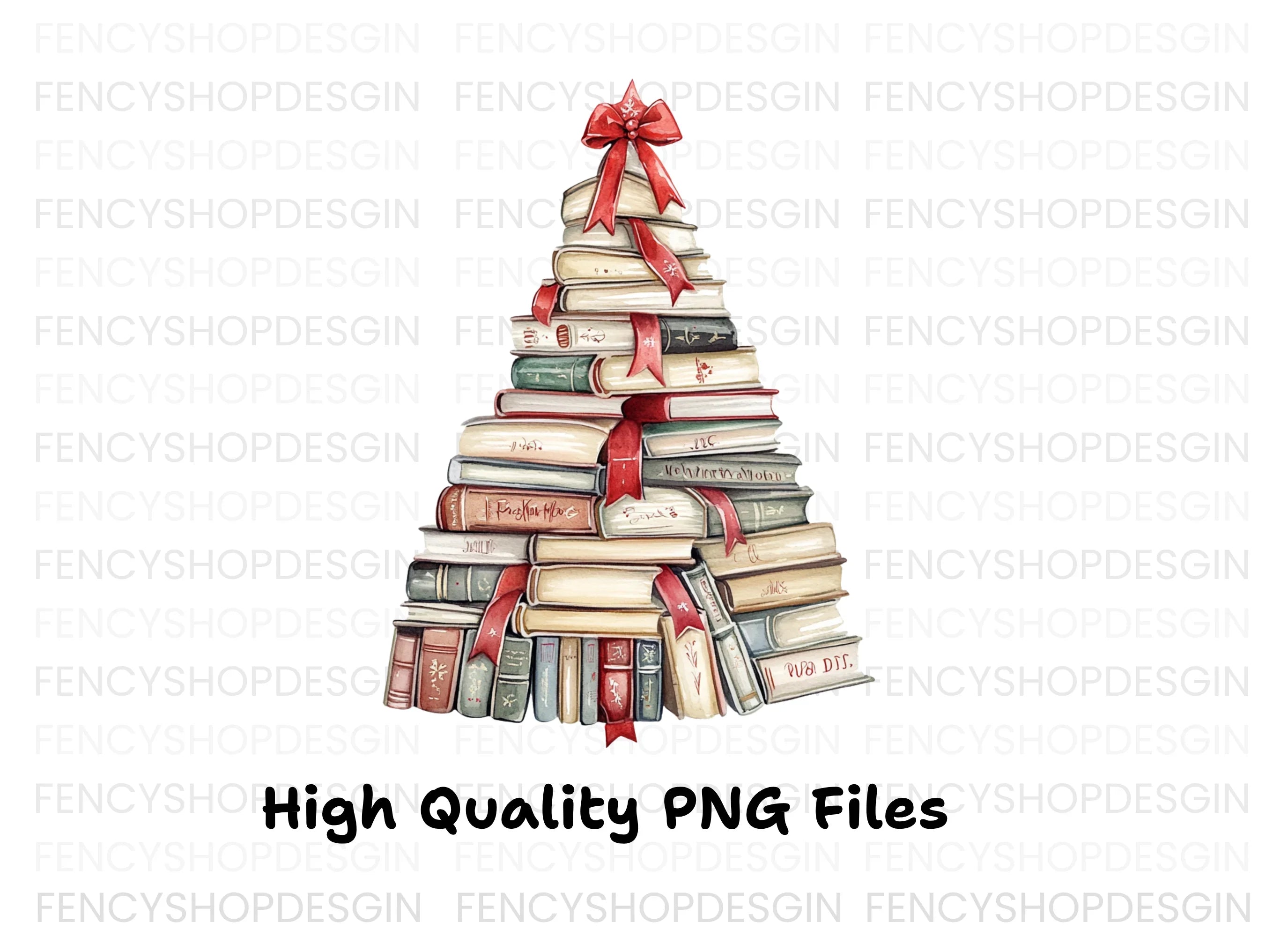 Christmas Book Tree Clipart Bundle