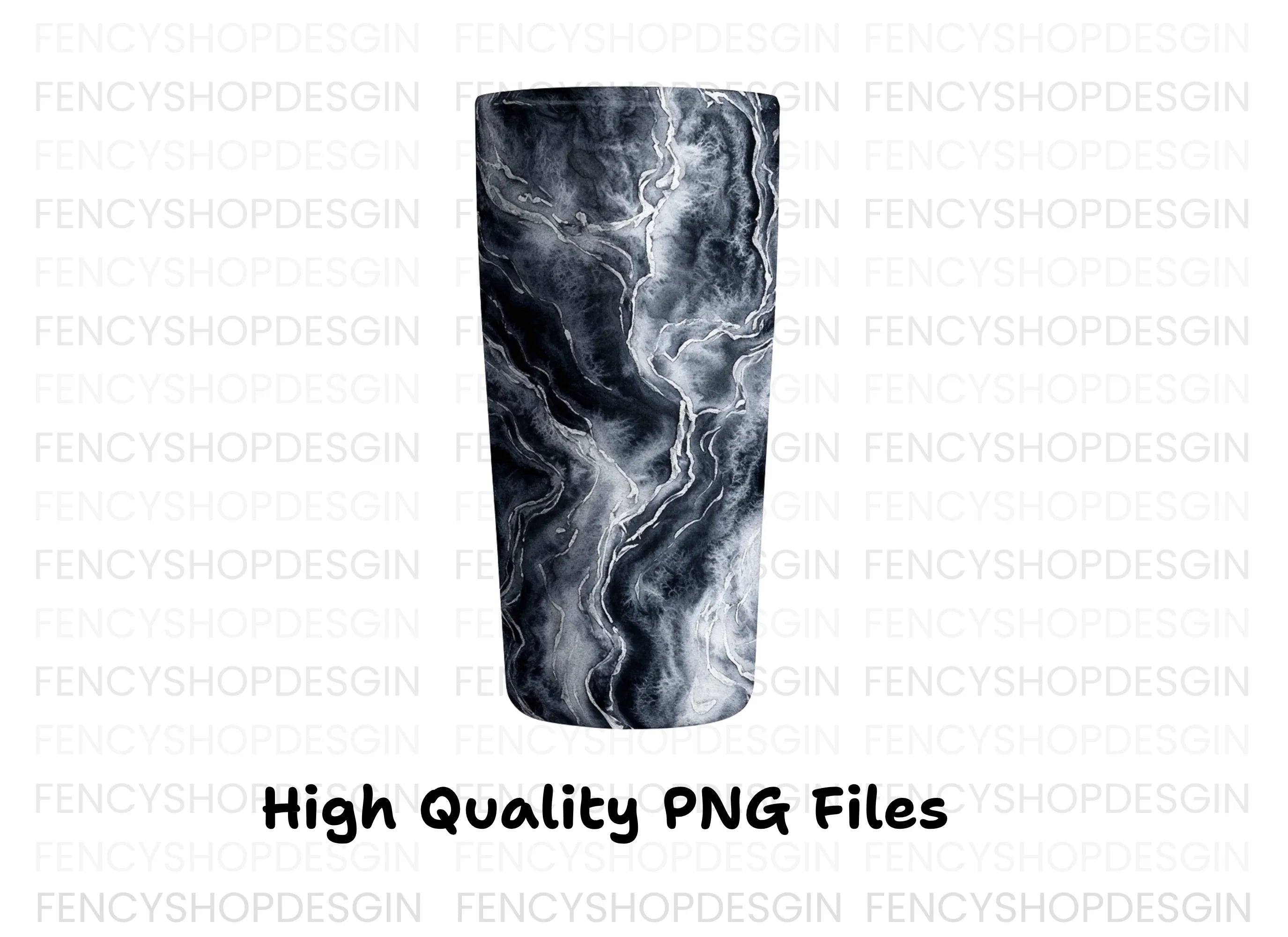 Grey and White Marble Tumbler Designs Clipart Bundle
