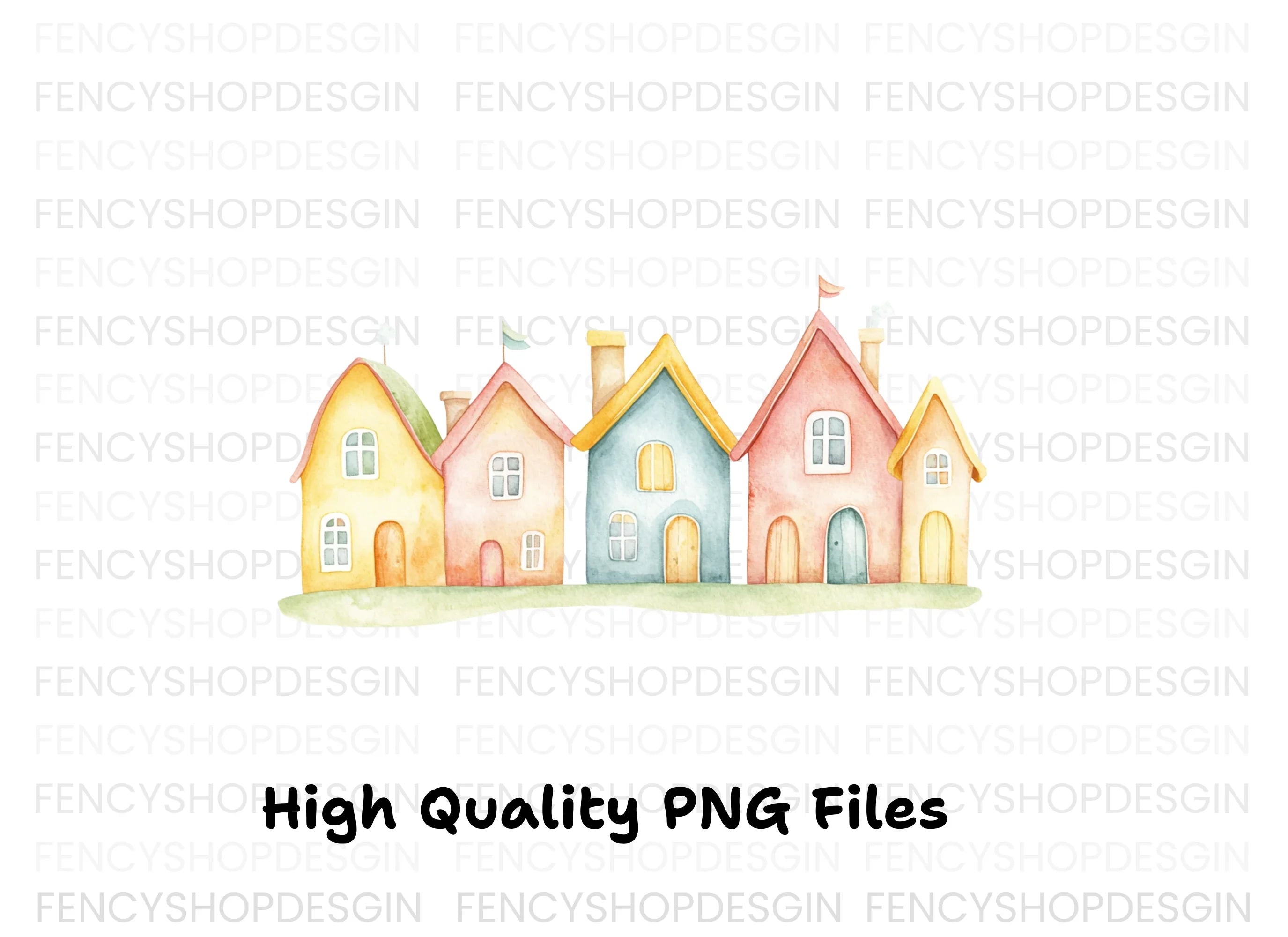 Pastel Town Clipart Bundle
