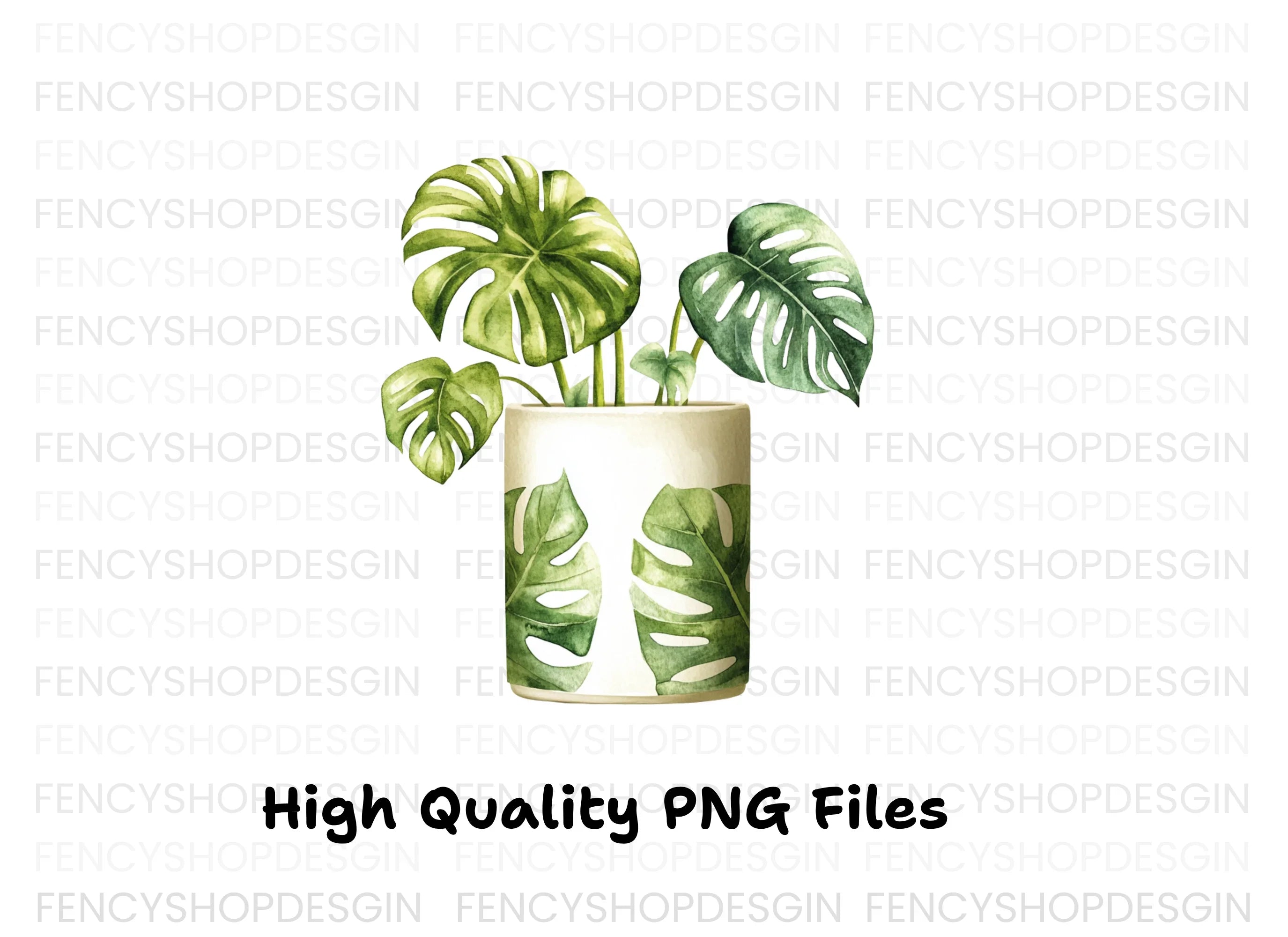 Monstera Plant Clipart Bundle