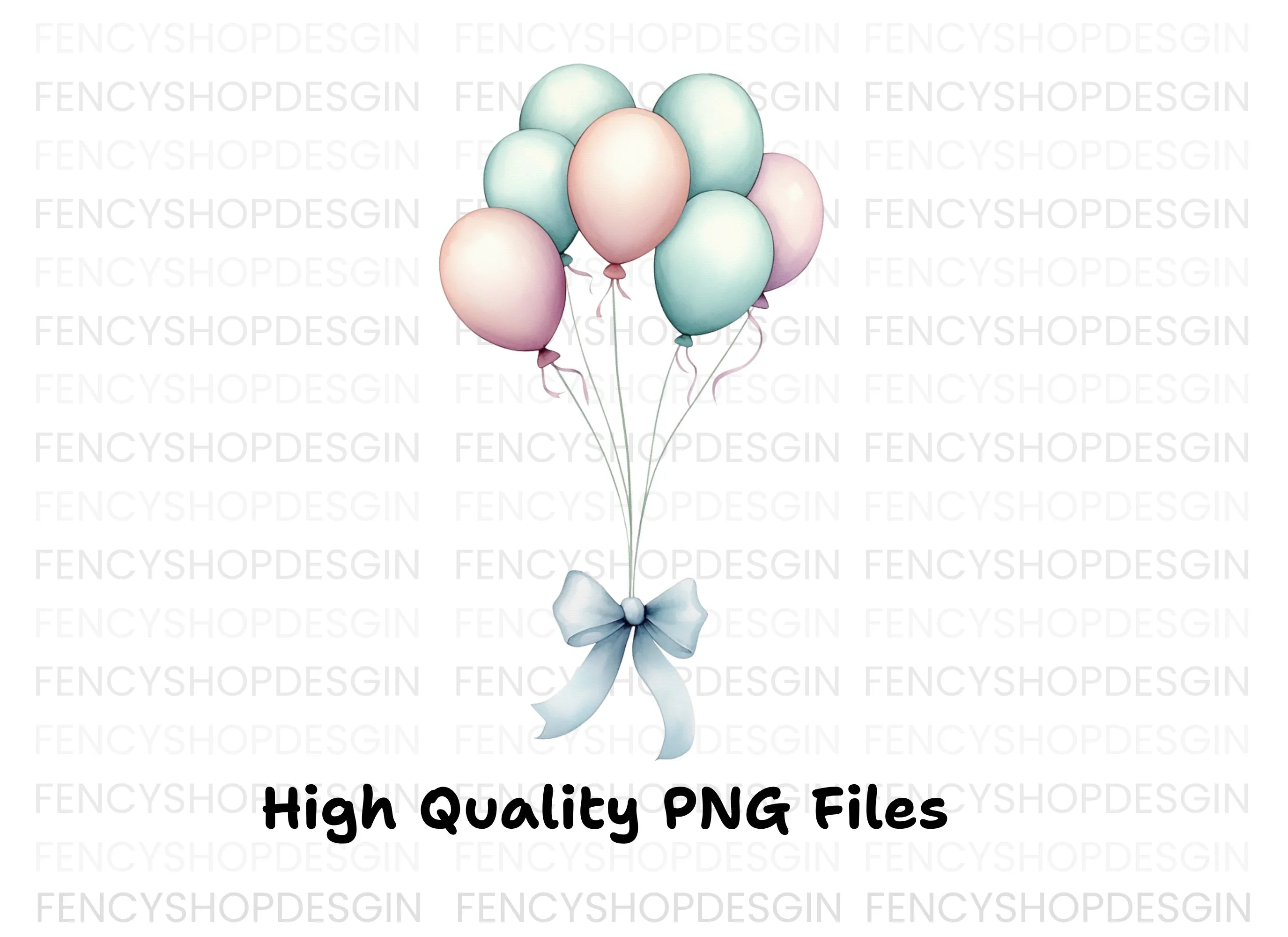 Pastel Balloons Clipart Bundle