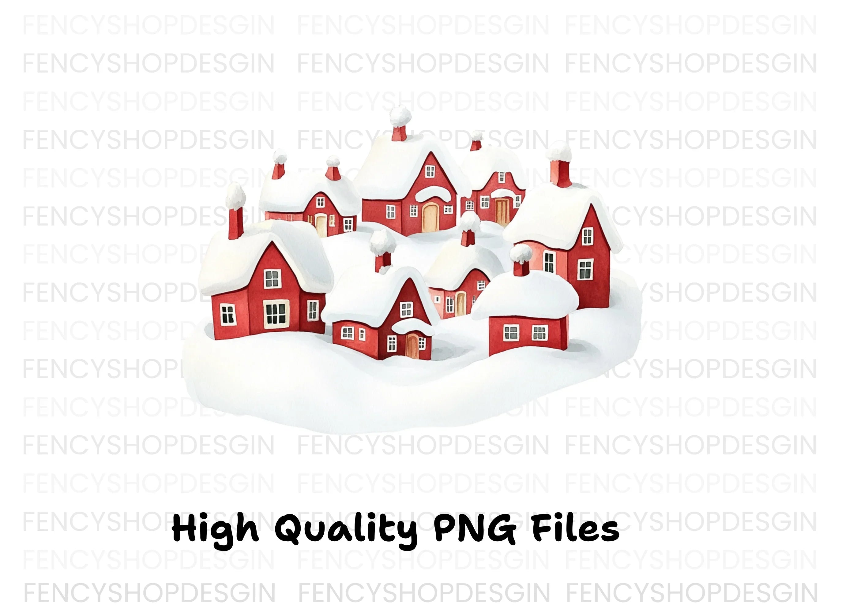 Winter Village Clipart Bundle