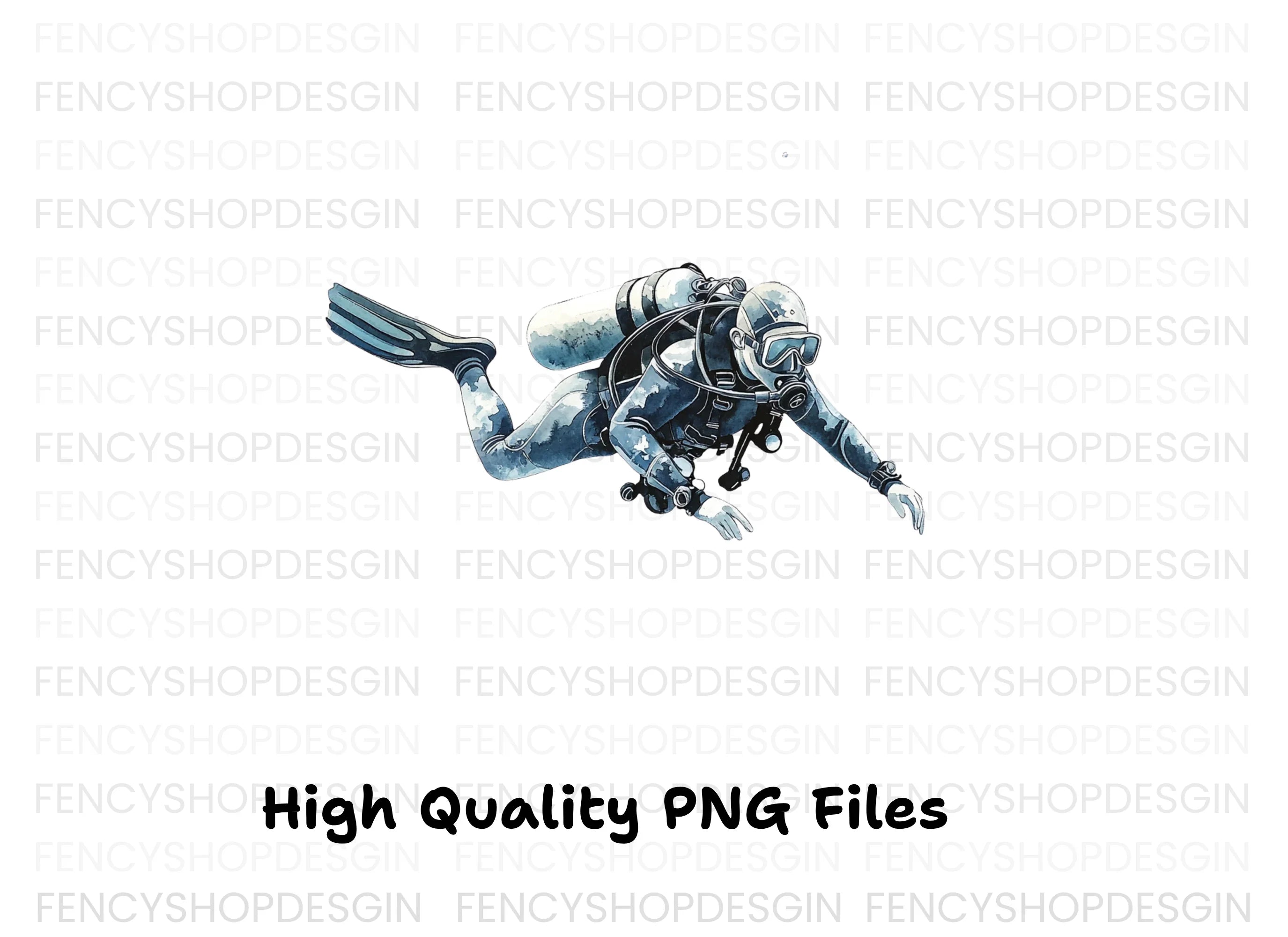 Scuba Diver Underwater Adventure Clipart Bundle