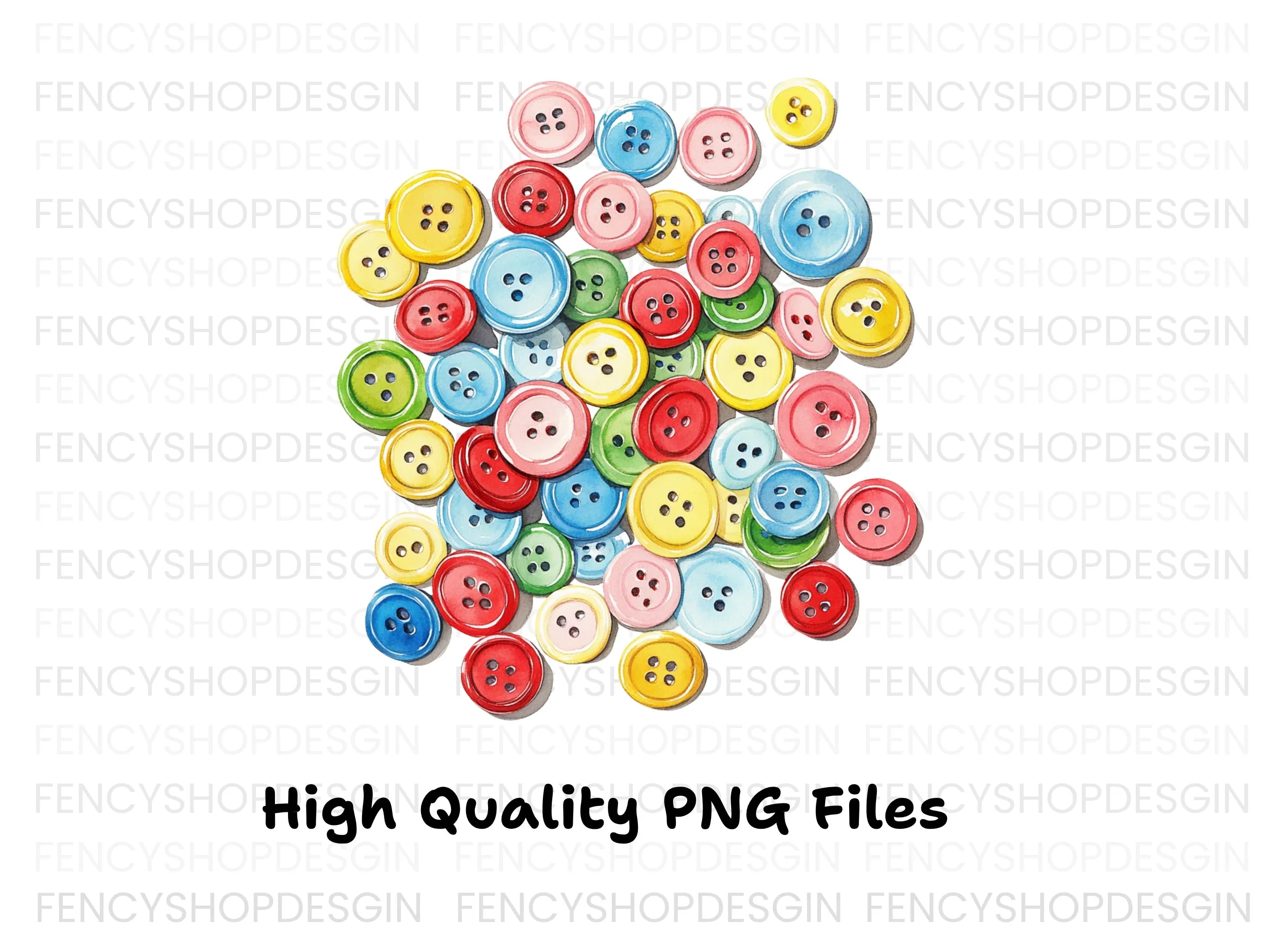 Vibrant Assorted Round Buttons Clipart Bundle