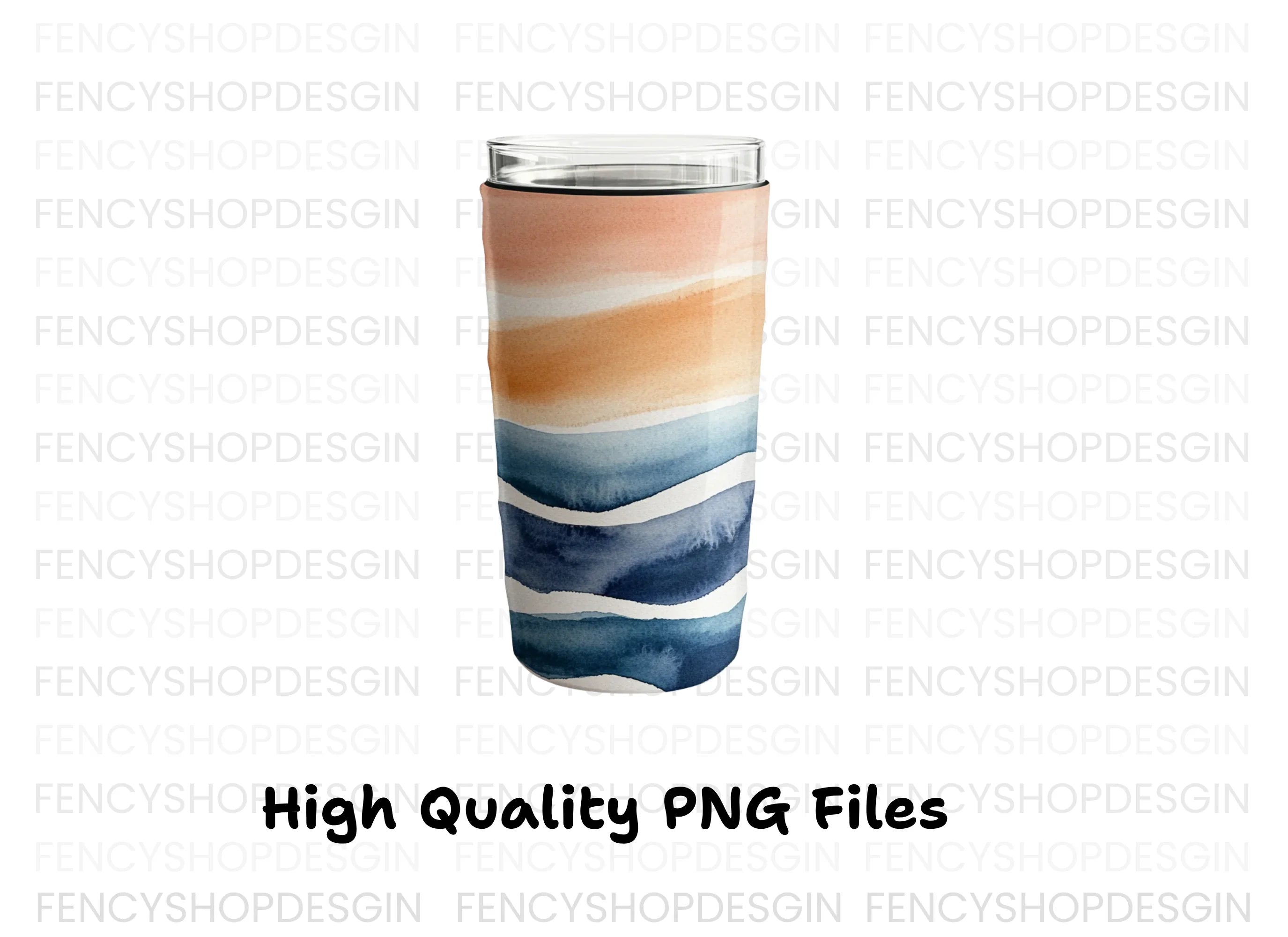 Abstract Waves Tumbler Clipart Bundle