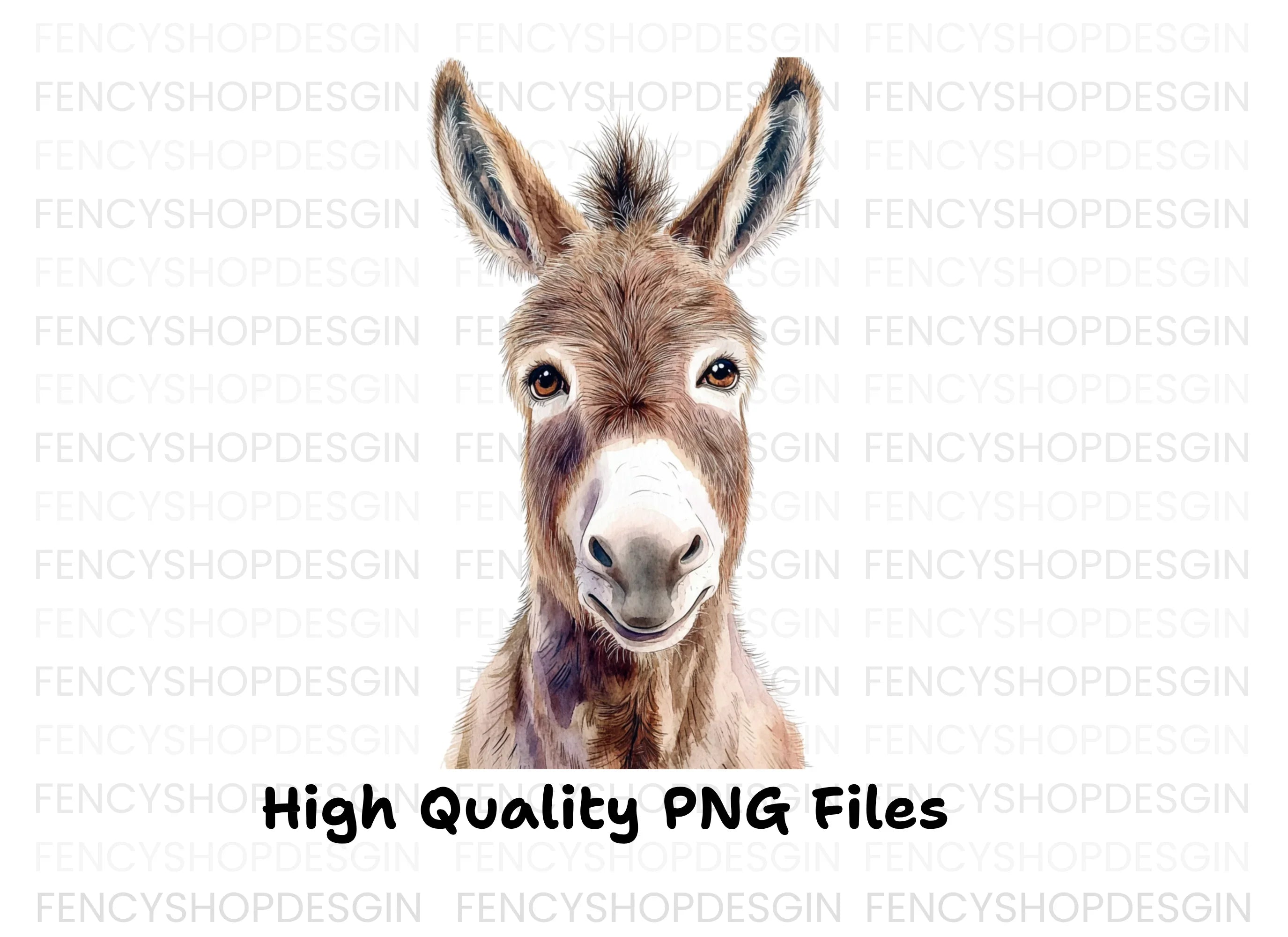 Cute Donkey Face Clipart Bundle