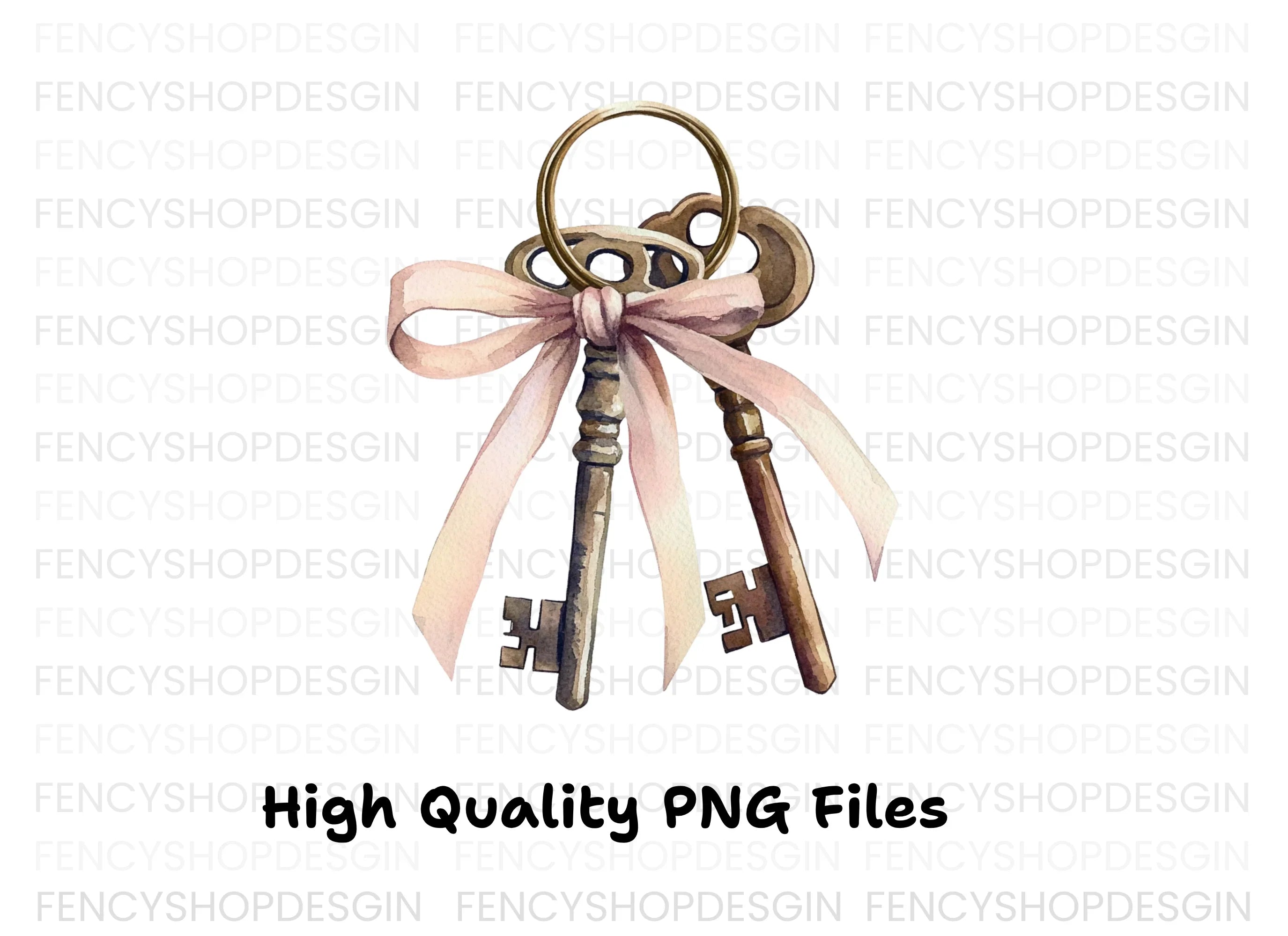 Charming Vintage Key Clipart Bundle