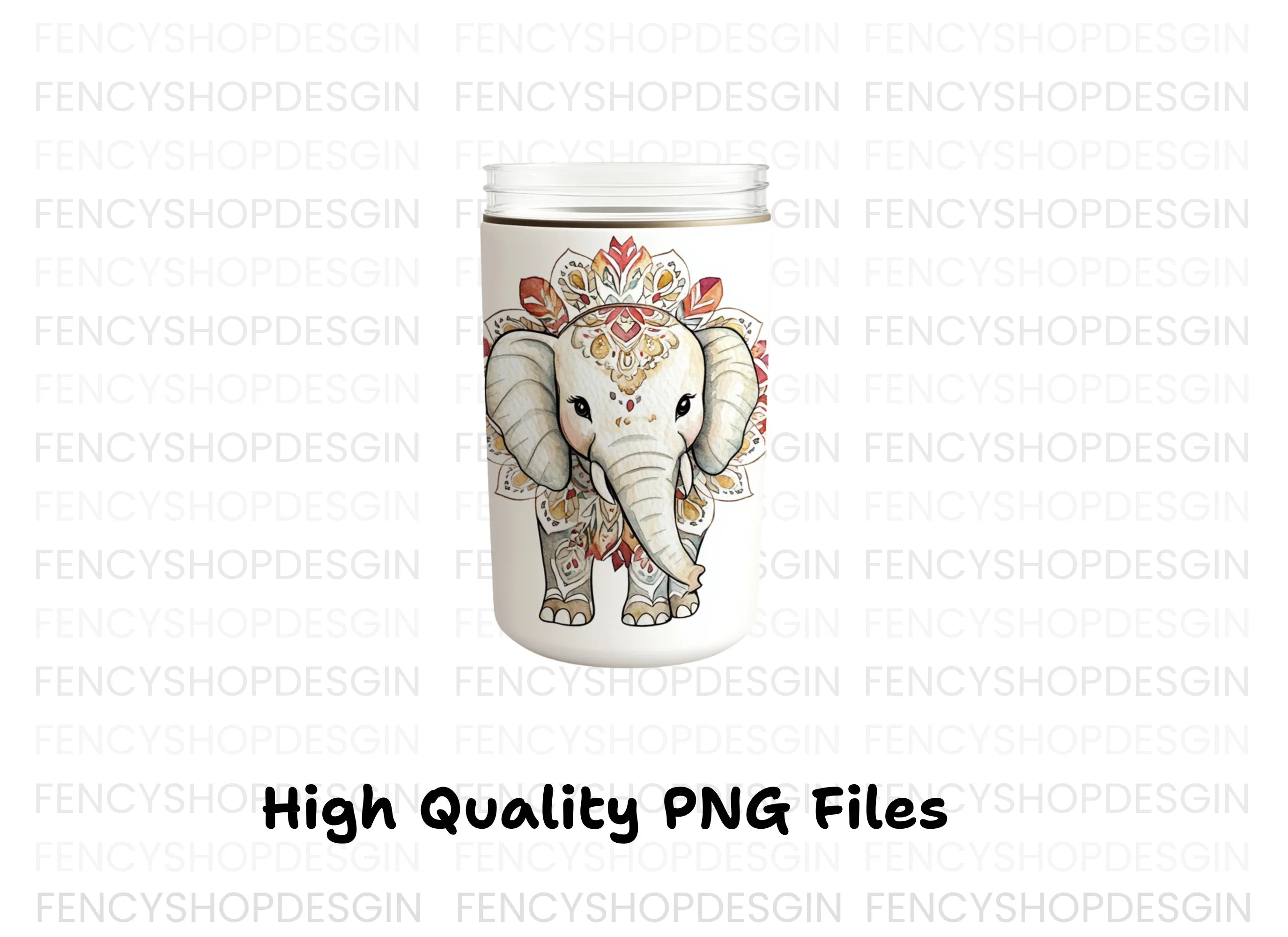 Boho Elephant Mandala Clipart Bundle