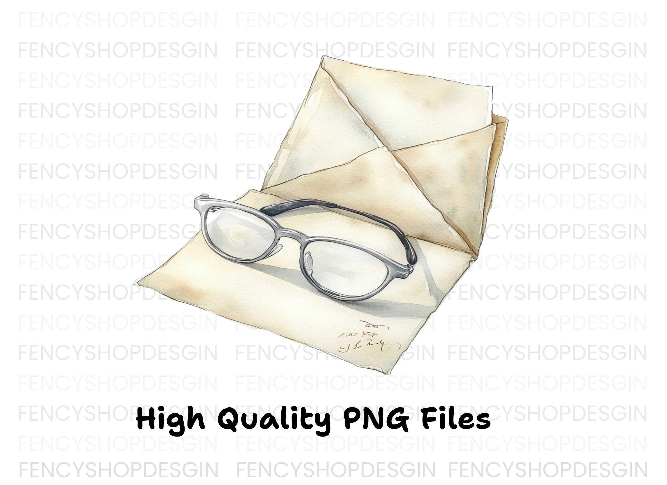 Vintage Letters and Glasses Clipart Bundle