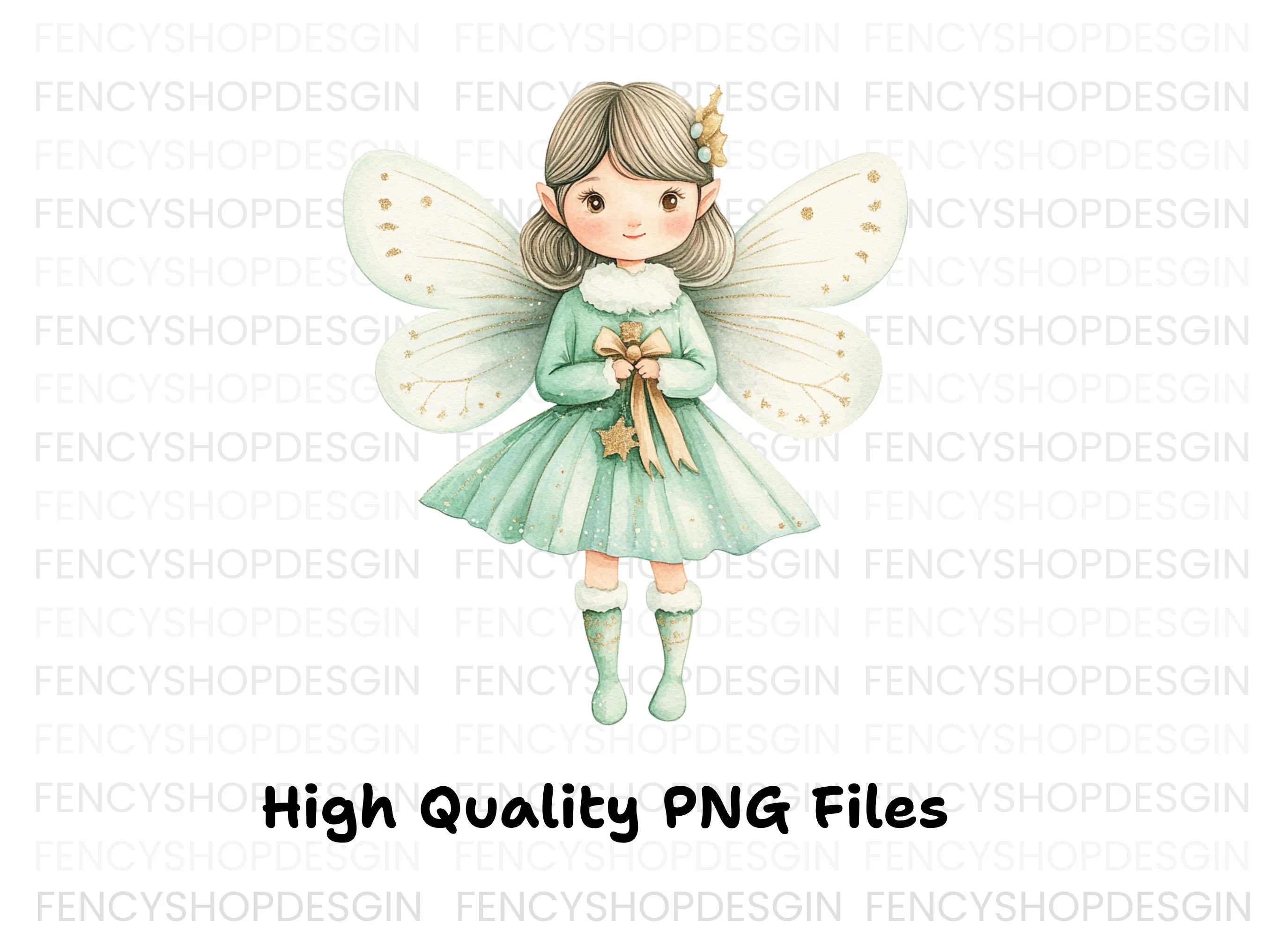 Cute Winter Fairy Clipart Bundle