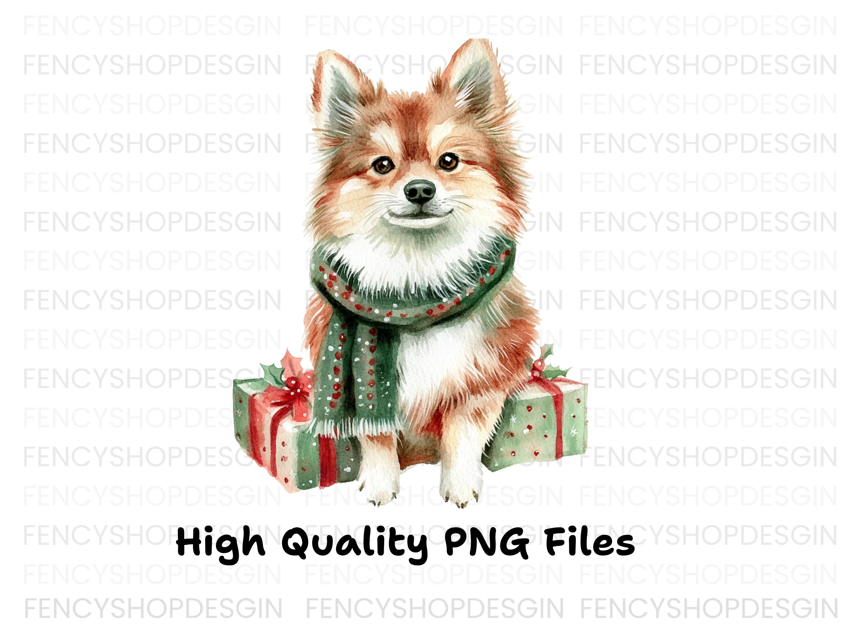 Festive Pomeranian Dog Clipart Bundle