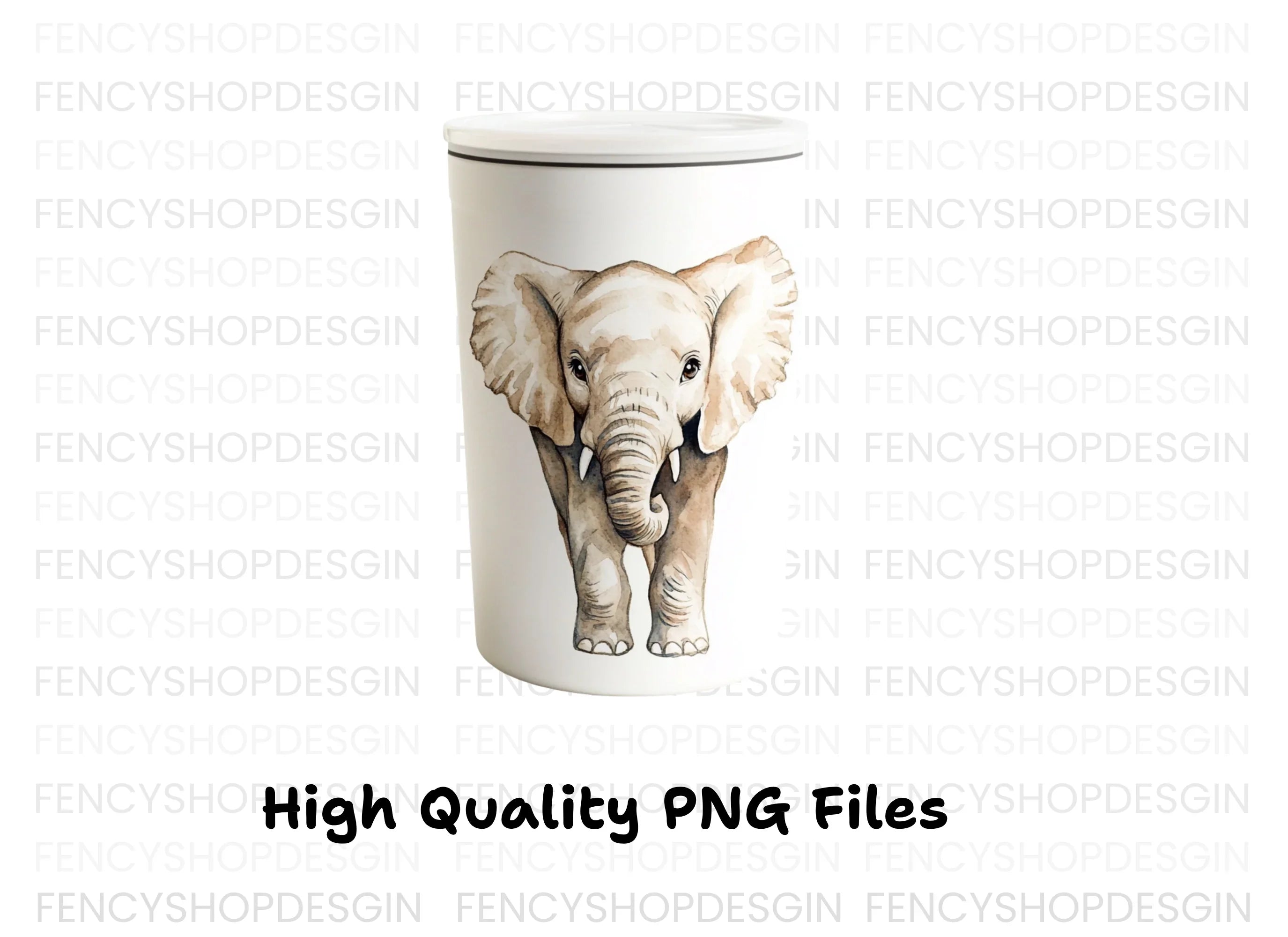 Realistic Elephant Clipart Bundle