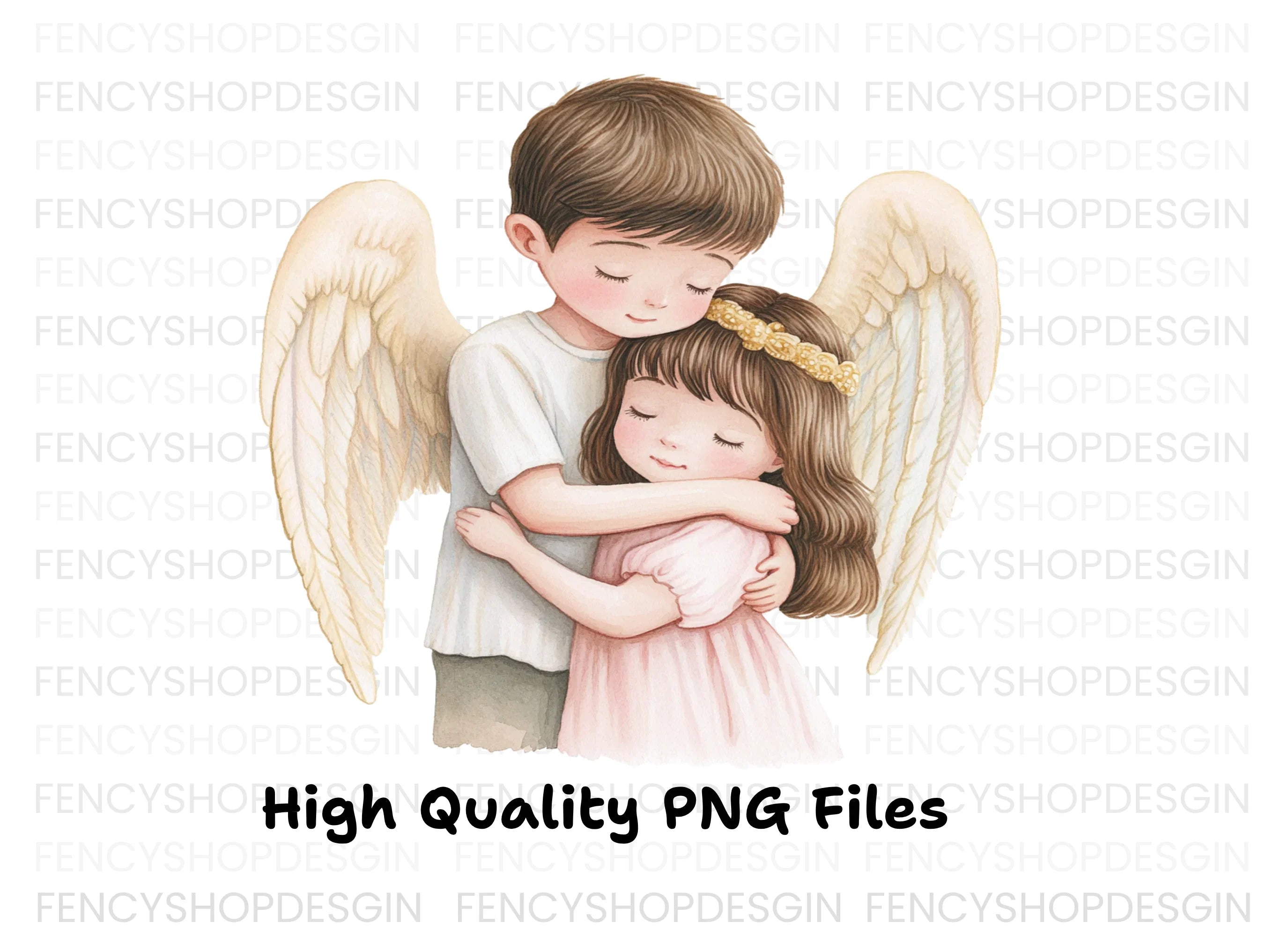 Sweet Angel Hugs Clipart Bundle