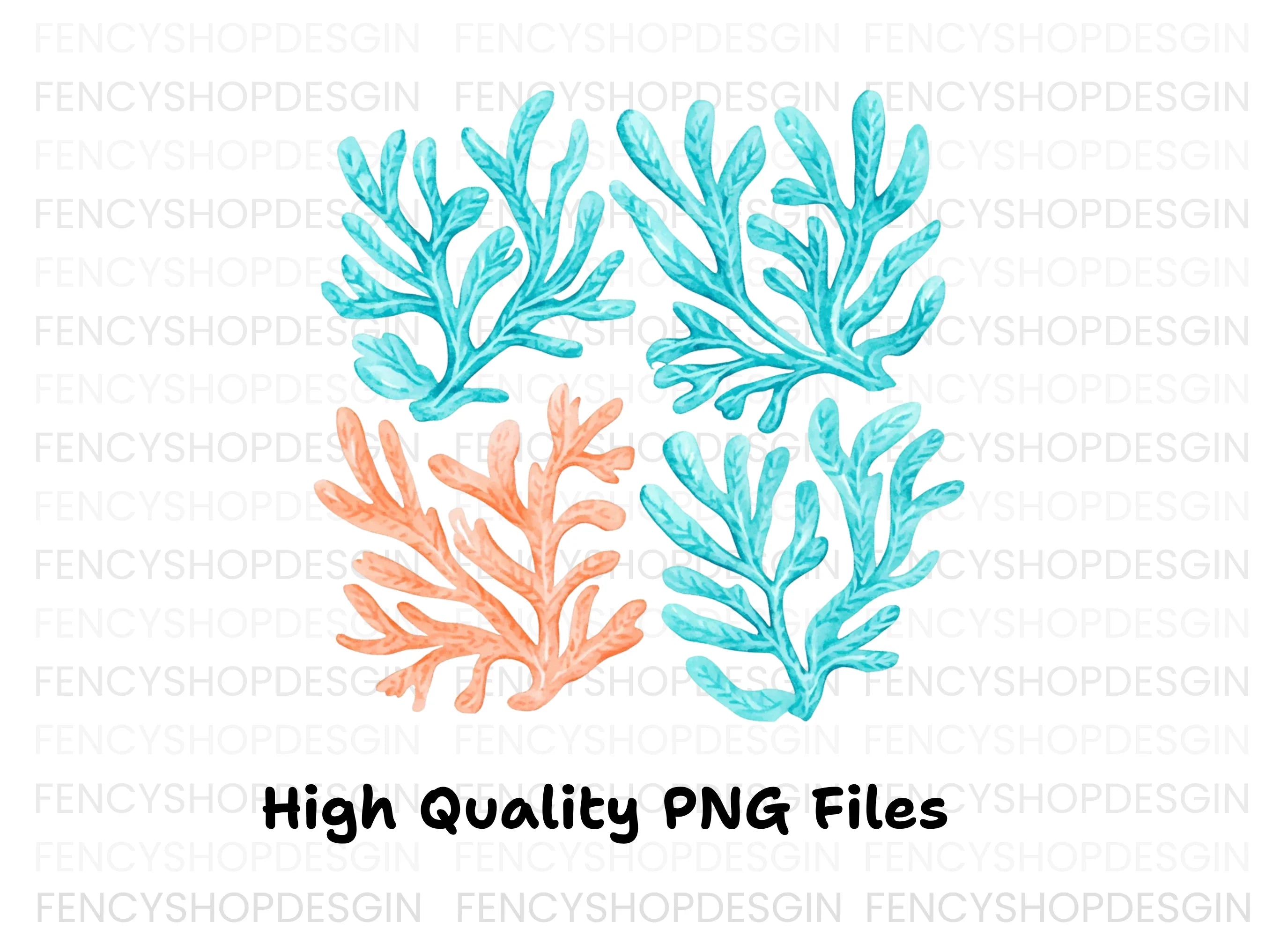 Coral Branches Clipart Bundle
