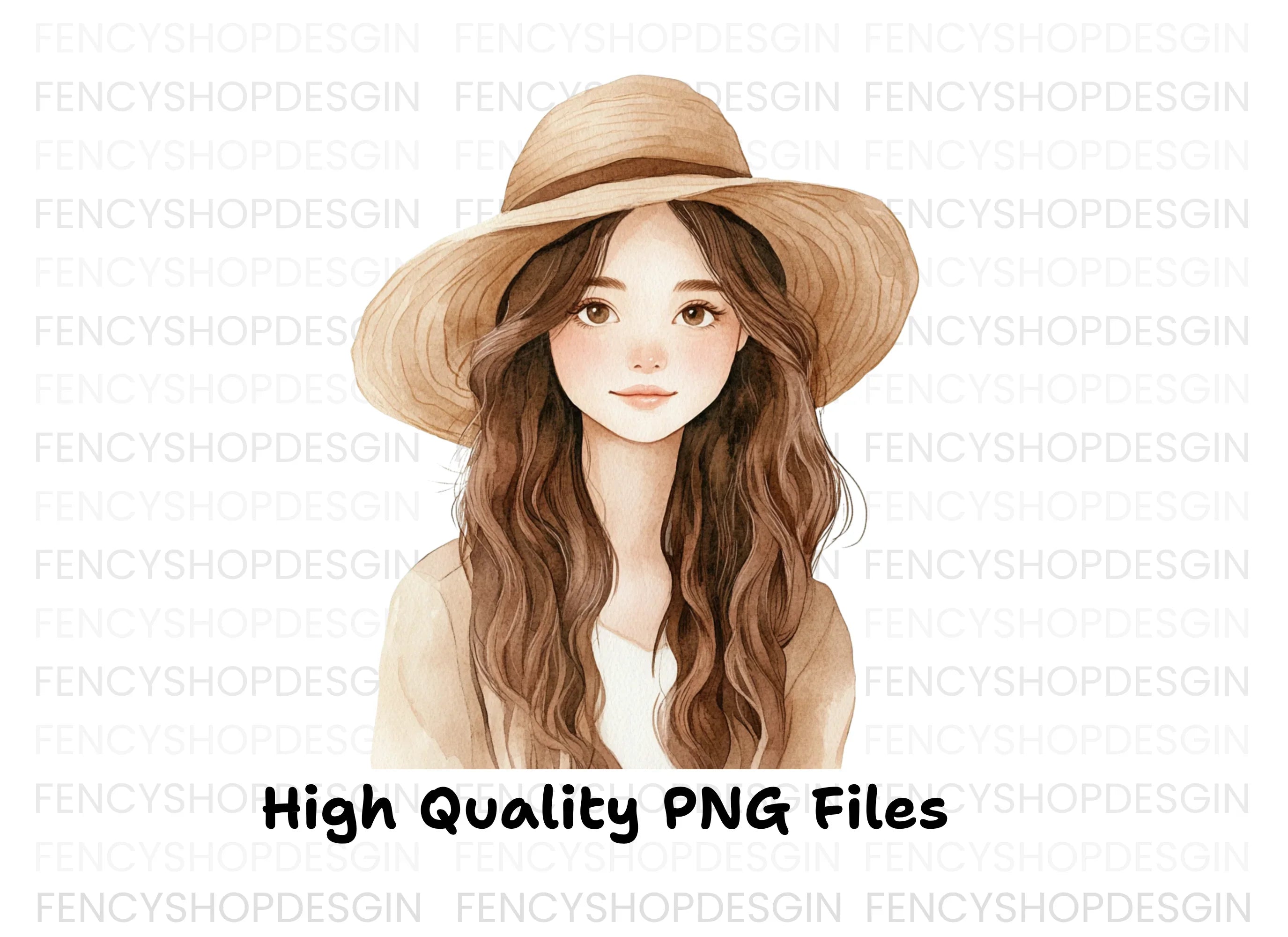 Girl With Sun Hat Clipart Bundle