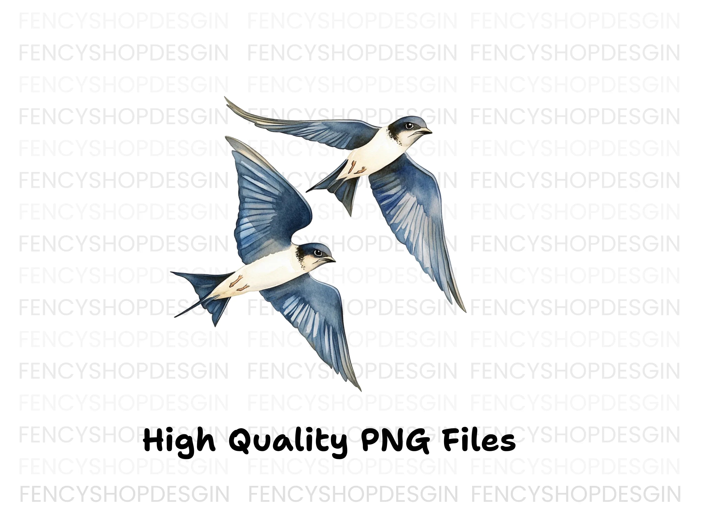 Flying Swallow Birds Clipart Bundle