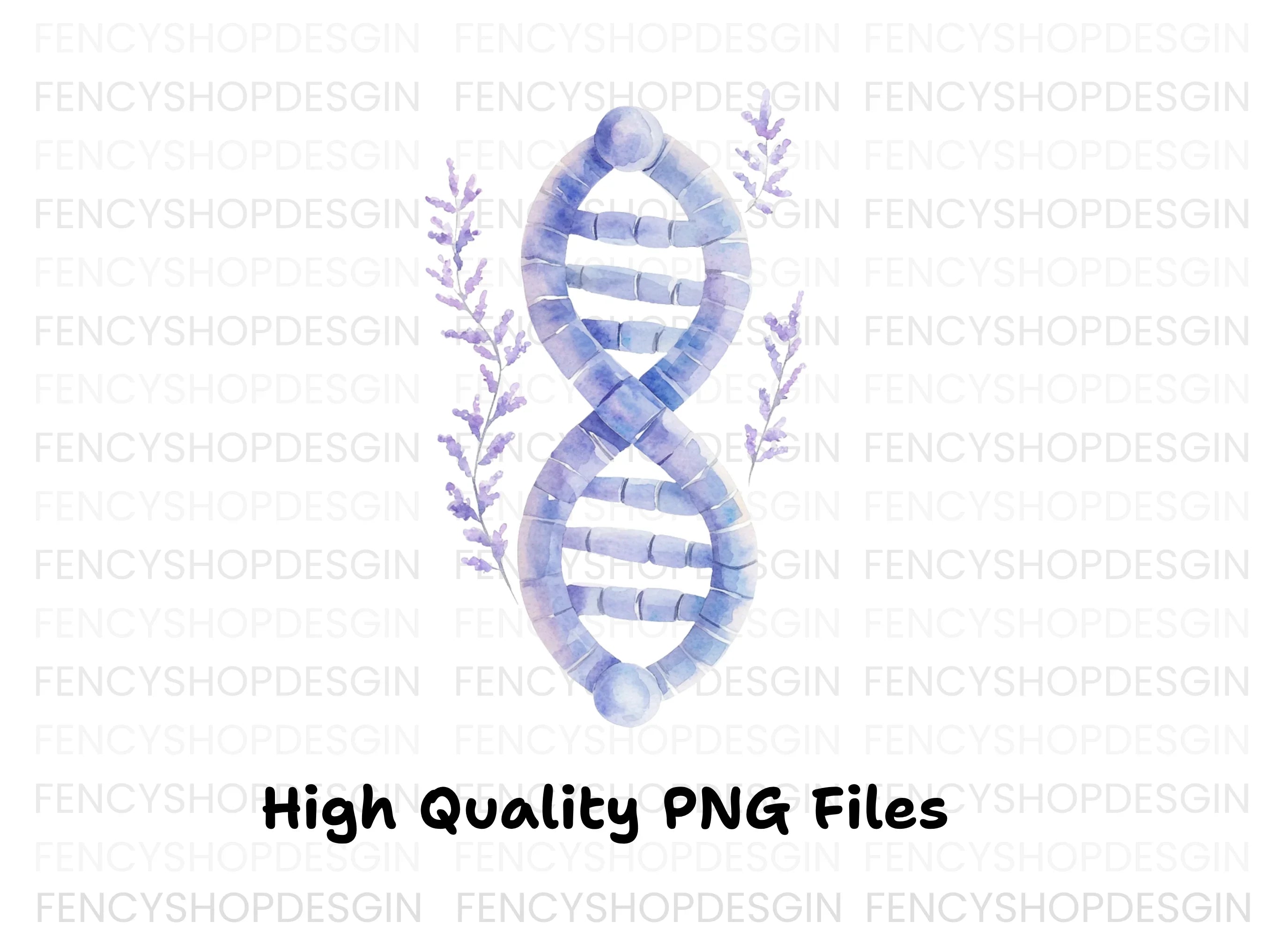 DNA Strand with Lavender Clipart Bundle