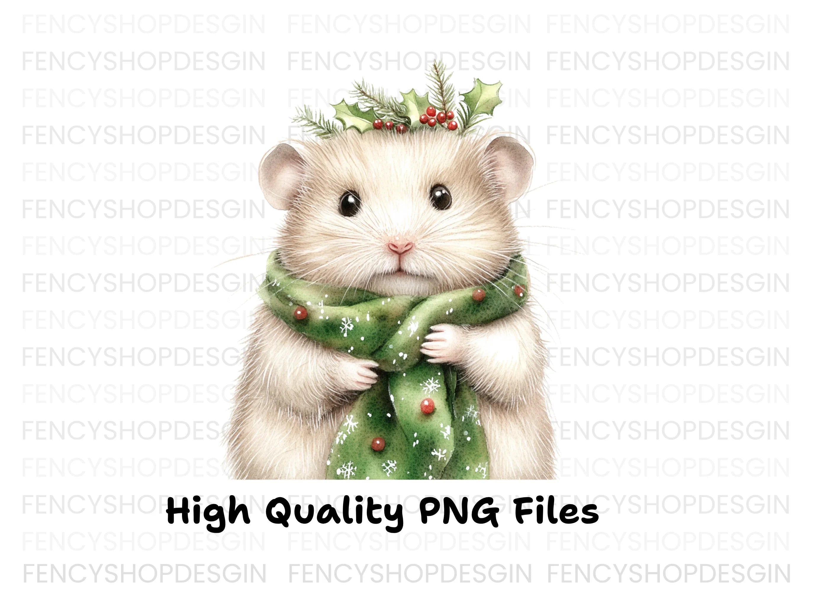 Festive Hamster Christmas Clipart Bundle