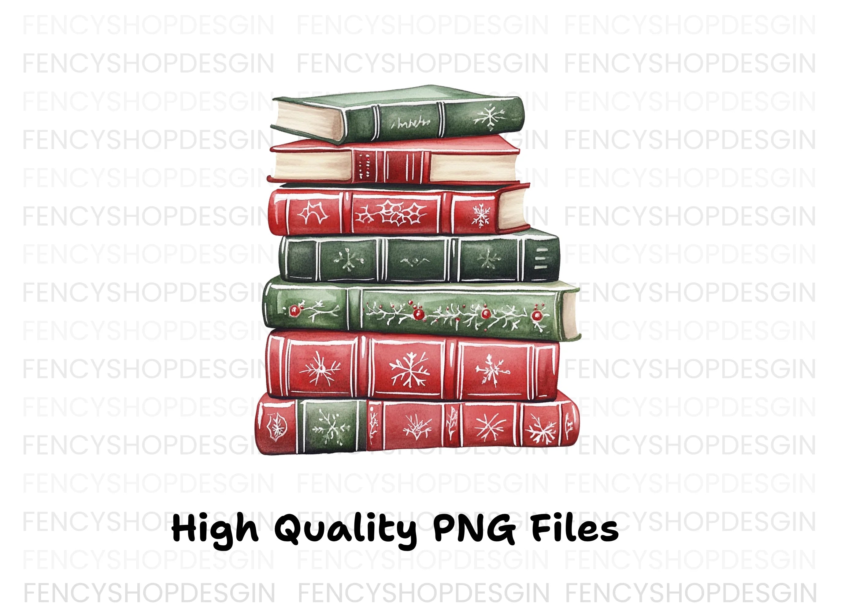 Christmas Books Stack Clipart Bundle