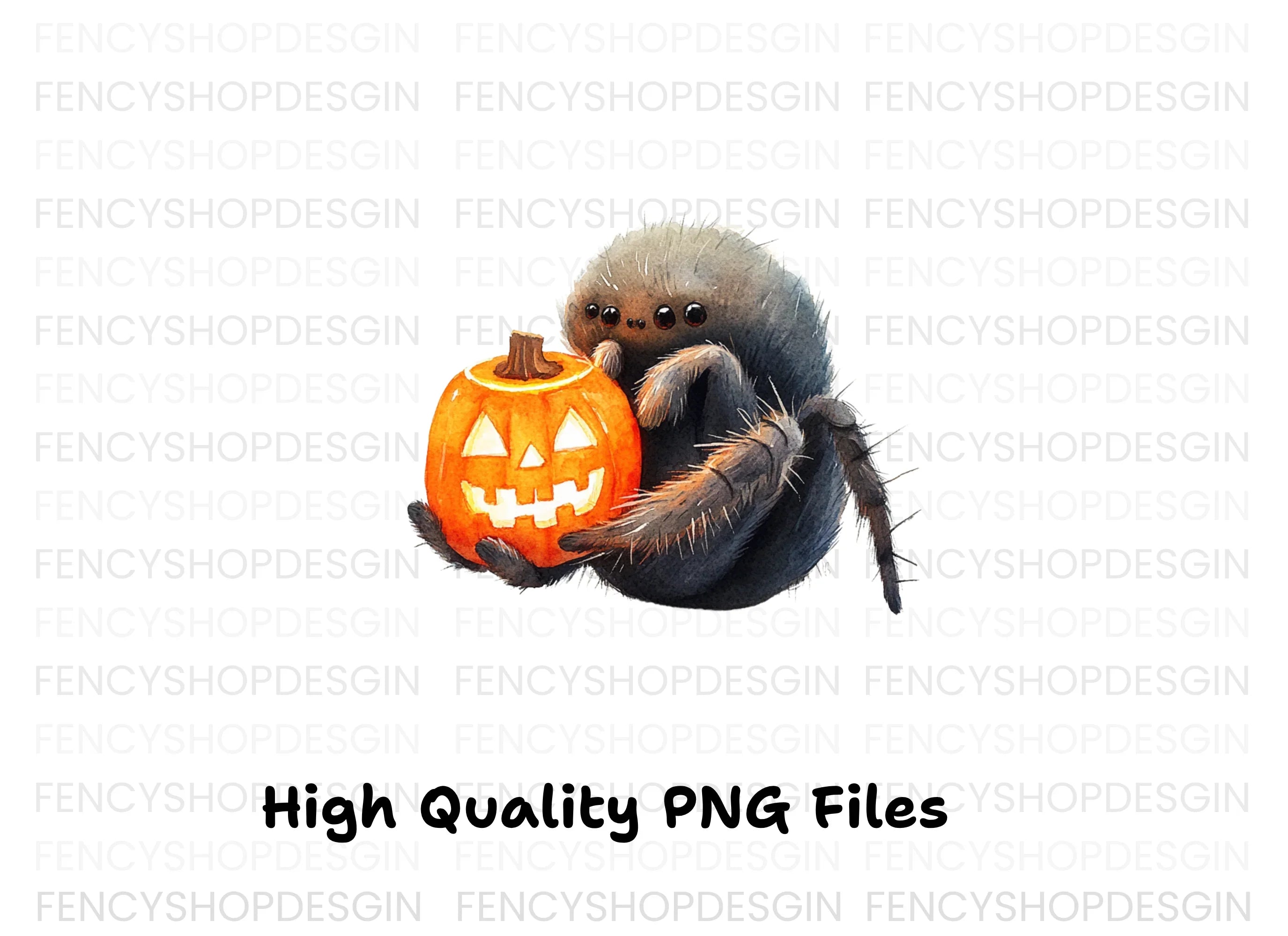 Cute Halloween Spider Pumpkin Clipart Bundle