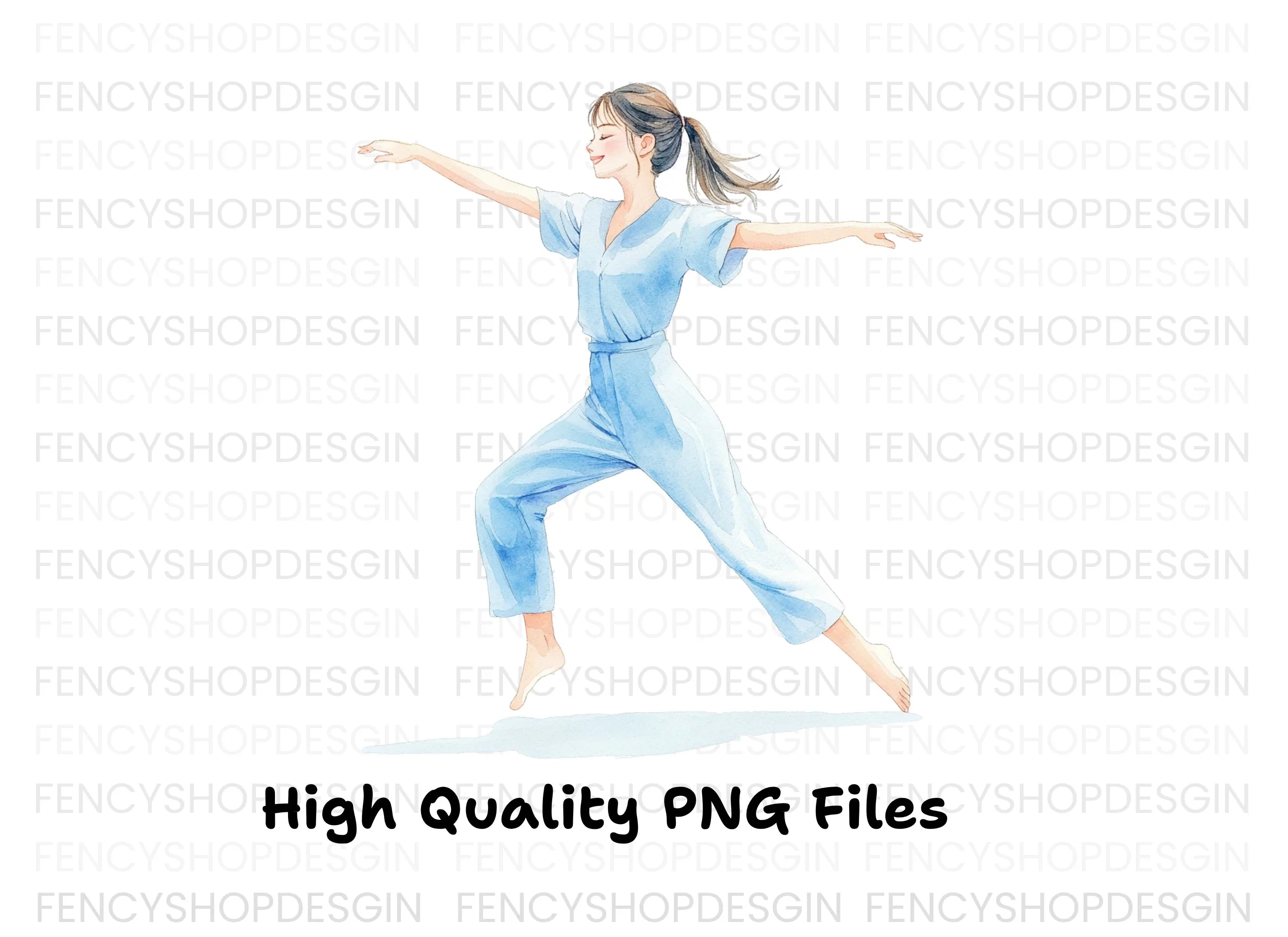Yoga Pose Woman Clipart Bundle
