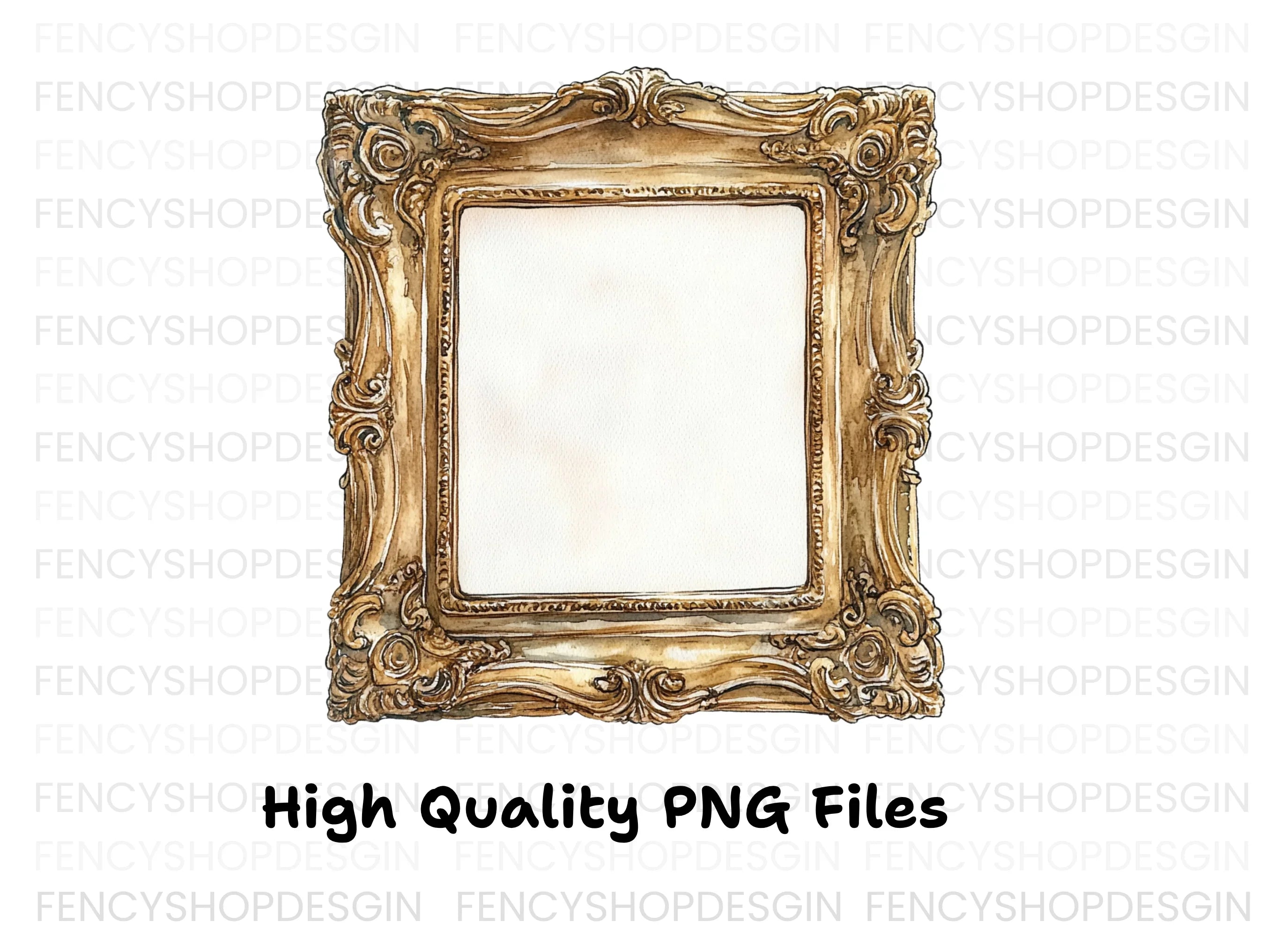 Ornate Gold Frames Clipart Bundle