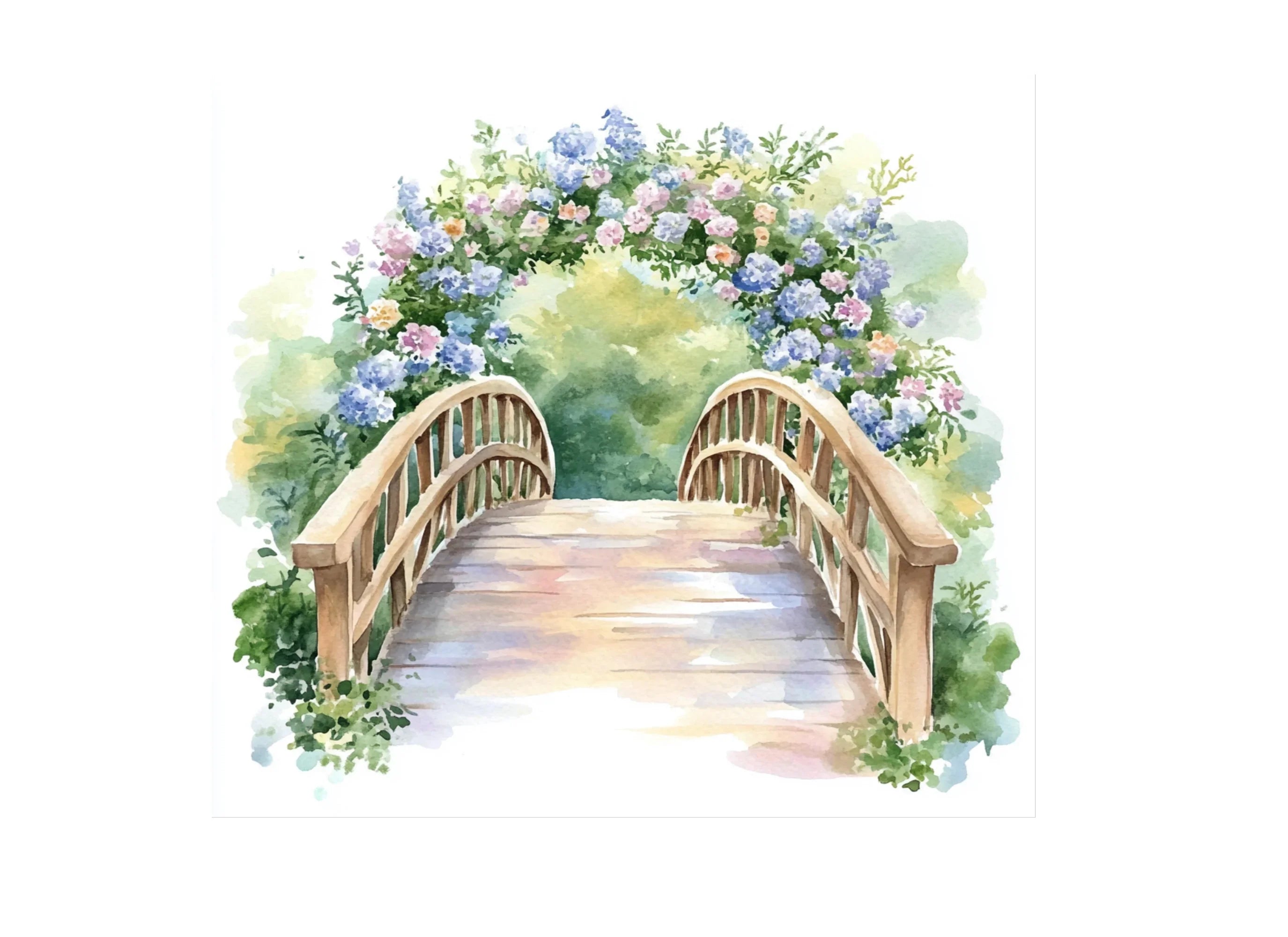 Floral Archway Bridge Clipart Bundle