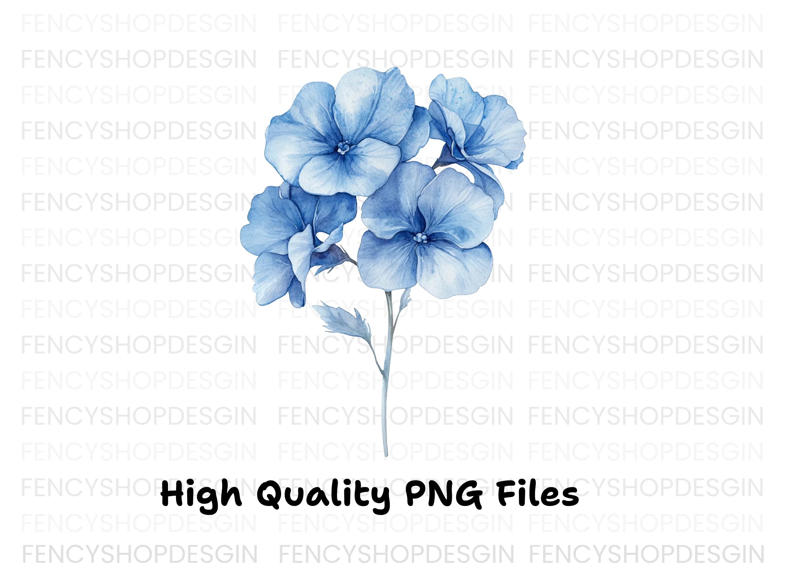 Blue Hydrangea Clipart Bundle