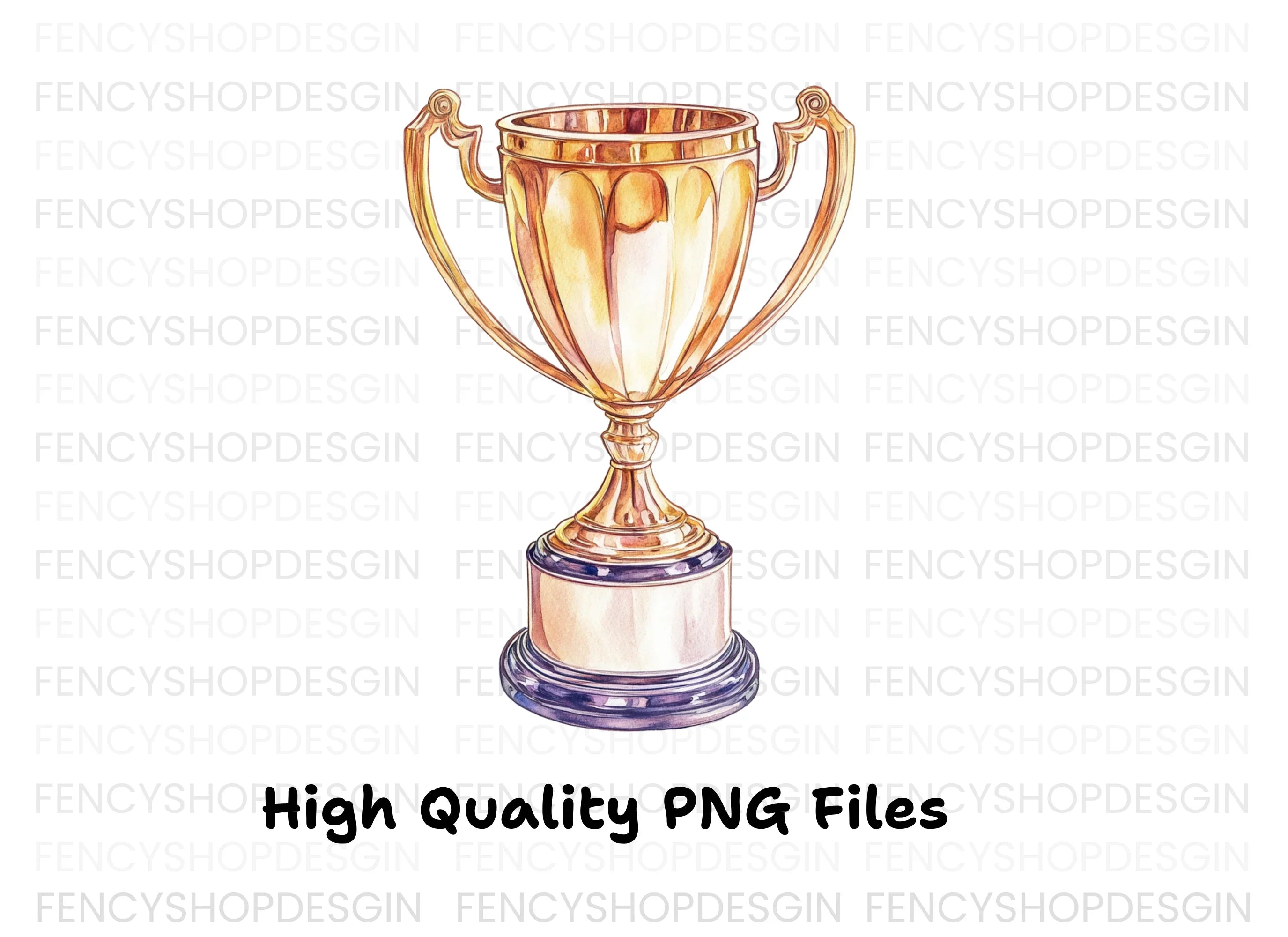 Golden Trophy Clipart Bundle