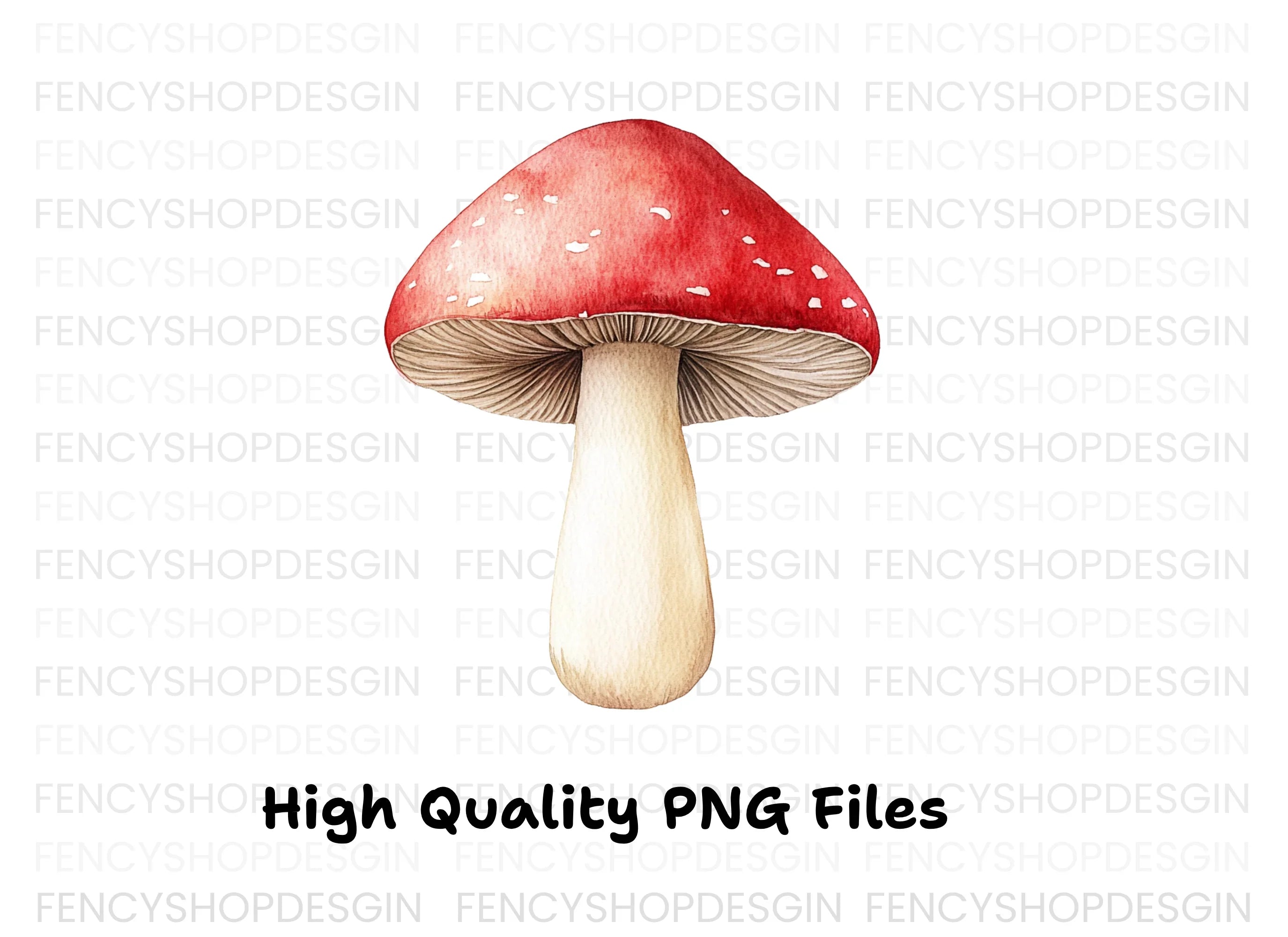 Red Mushroom Clipart Bundle