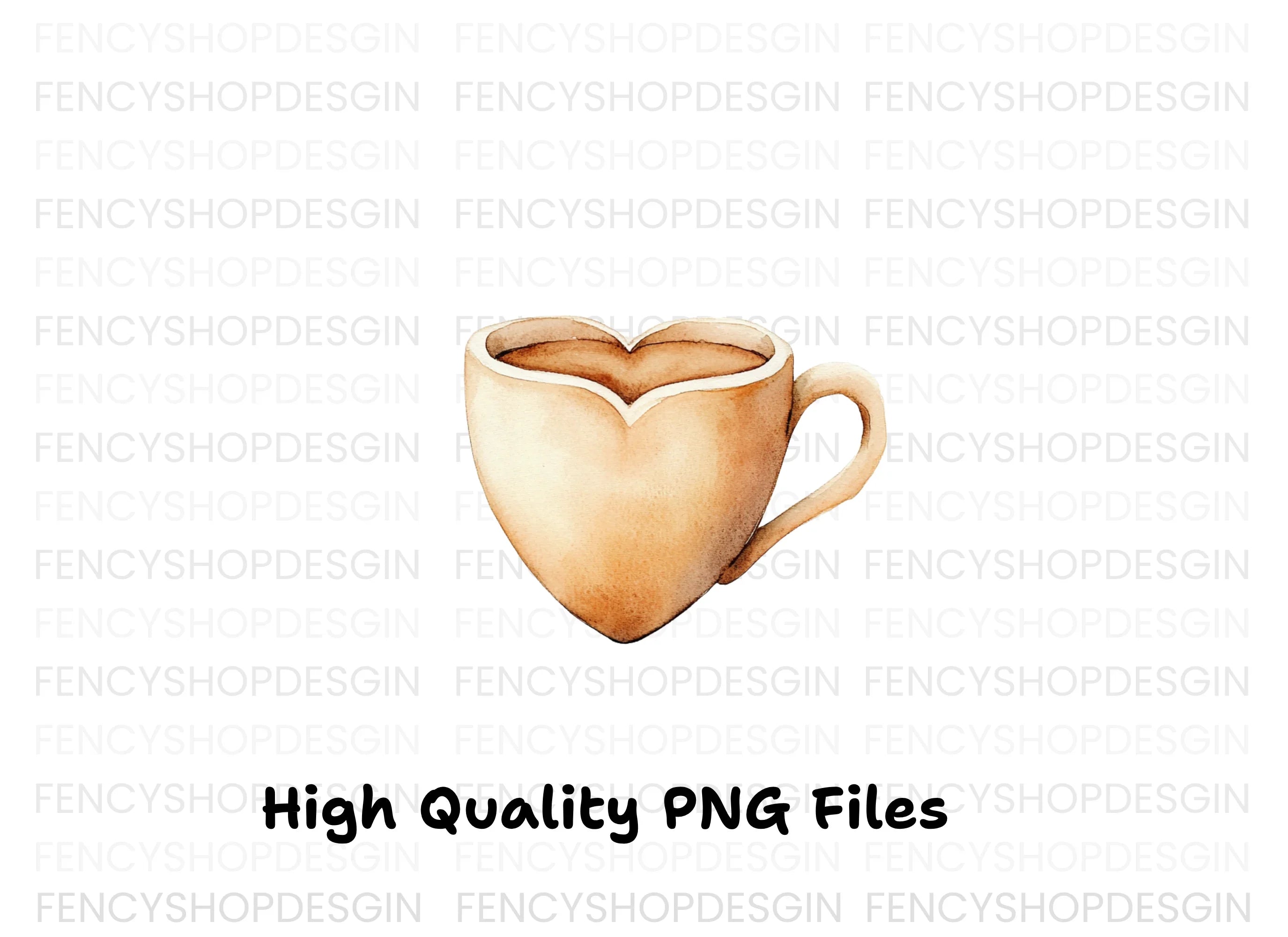 Heart Coffee Mug Clipart Bundle