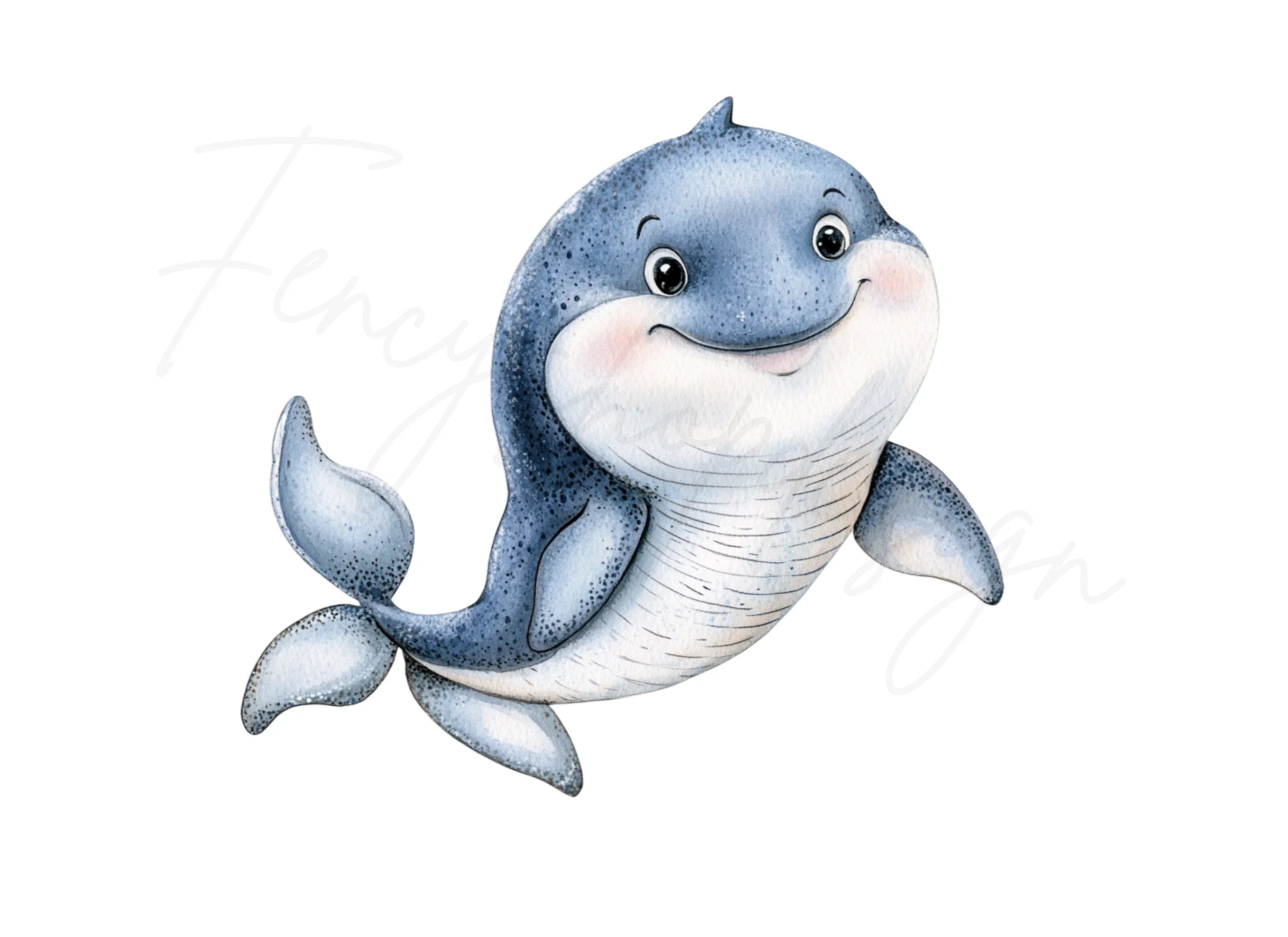 Cute Whale Duo Clipart Bundle