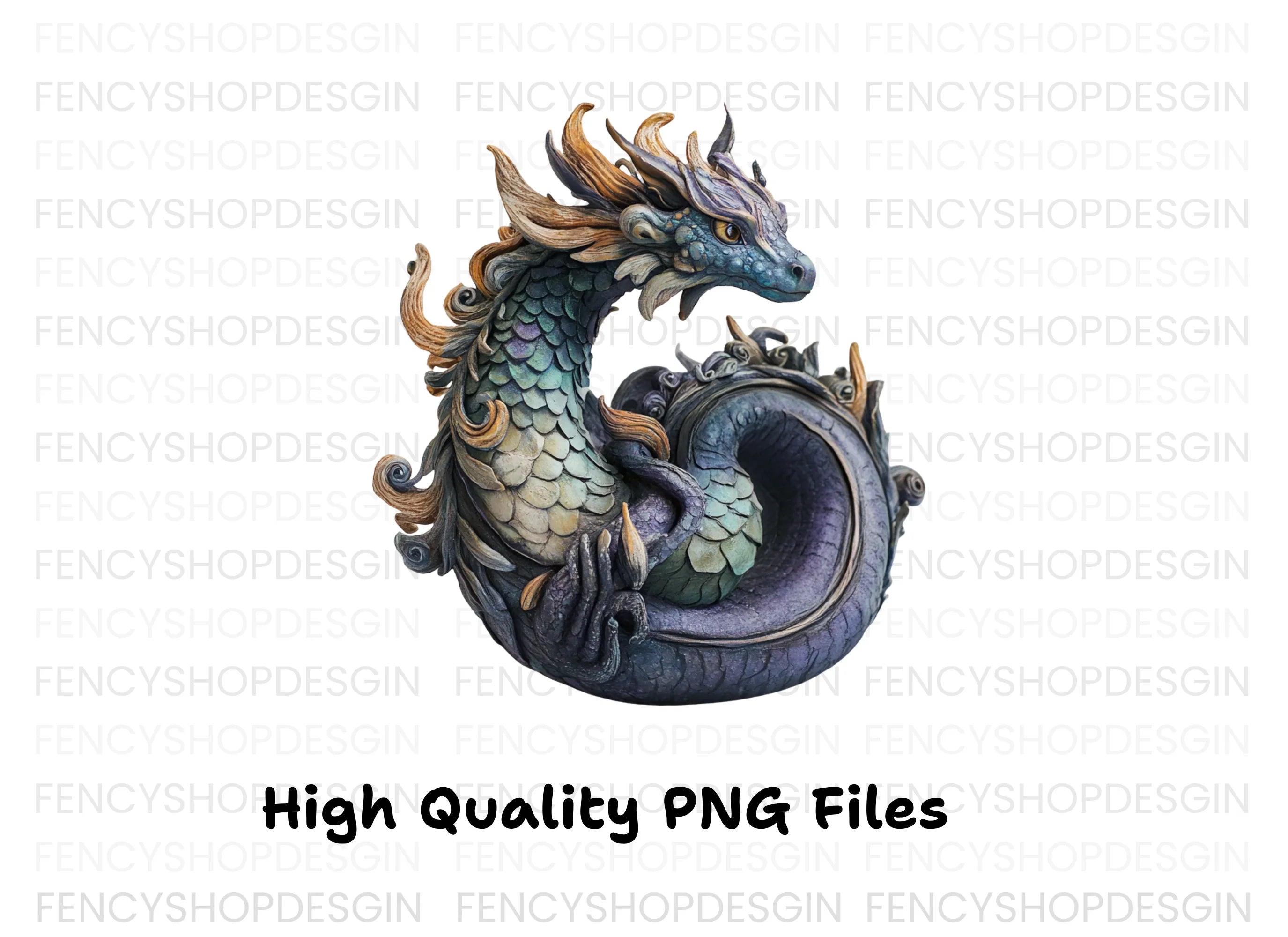 Majestic Eastern Dragon Clipart Bundle